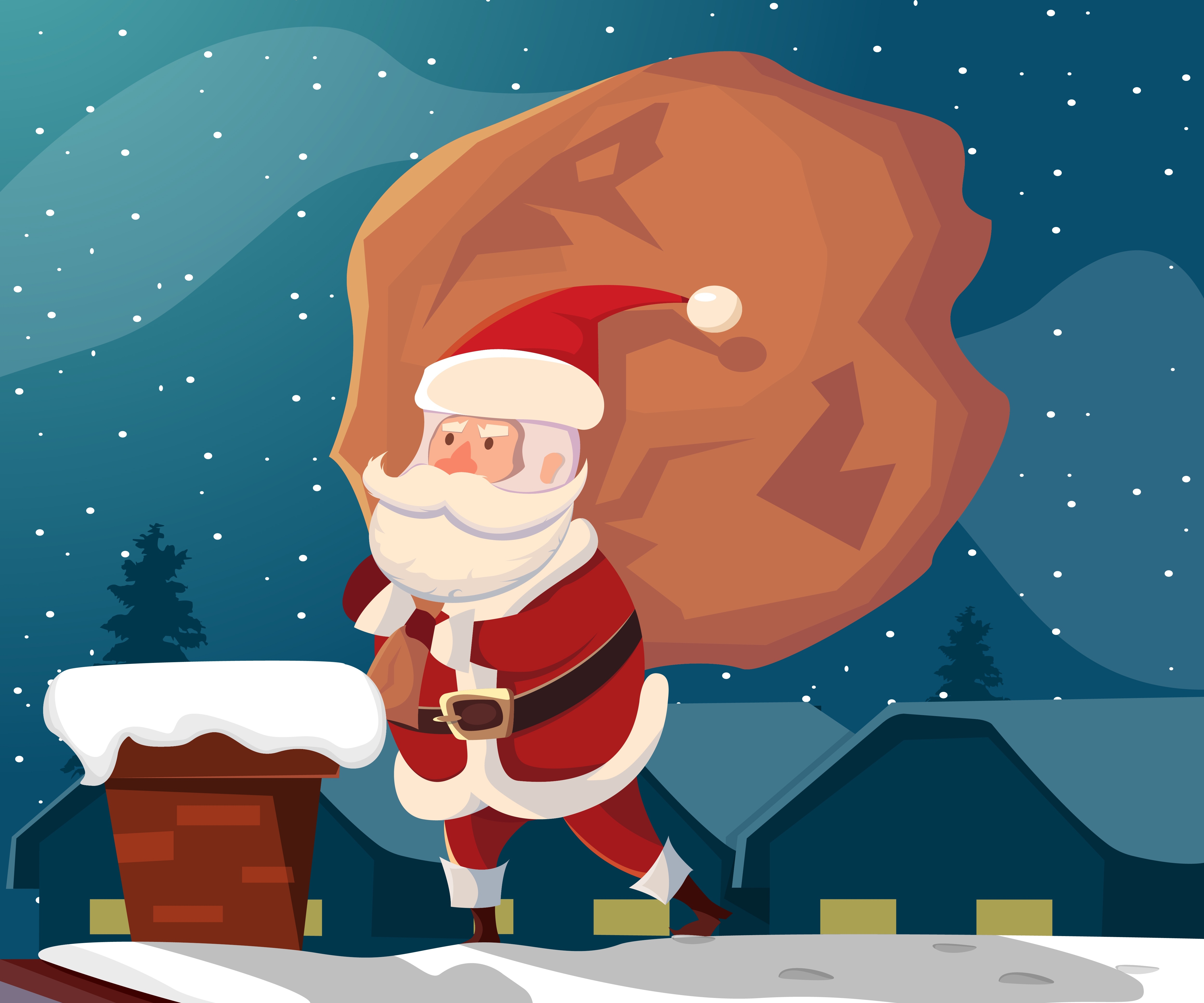 Download mobile wallpaper Christmas, Holiday, Santa for free.