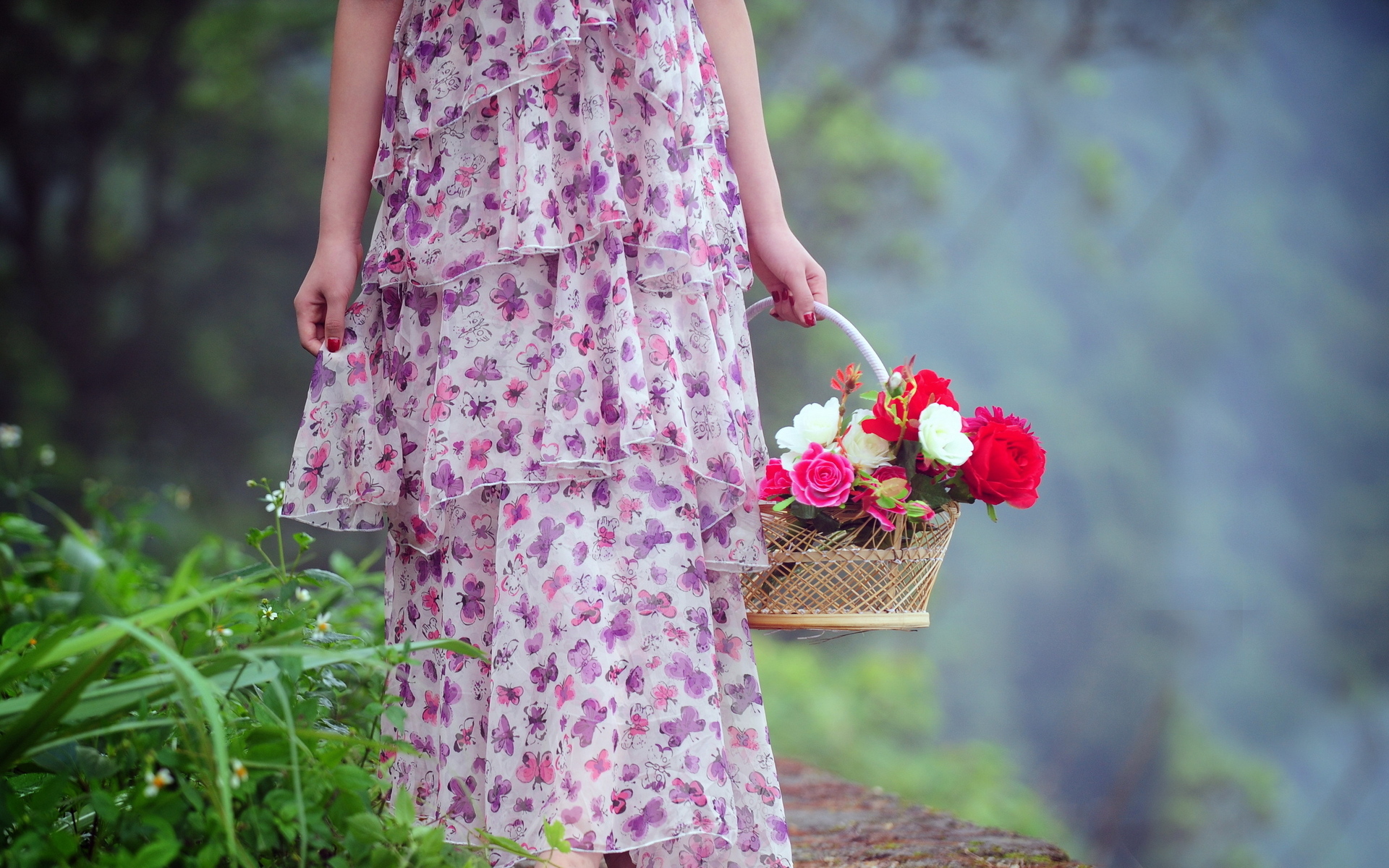 Handy-Wallpaper Natur, Blume, Stimmung, Frauen kostenlos herunterladen.