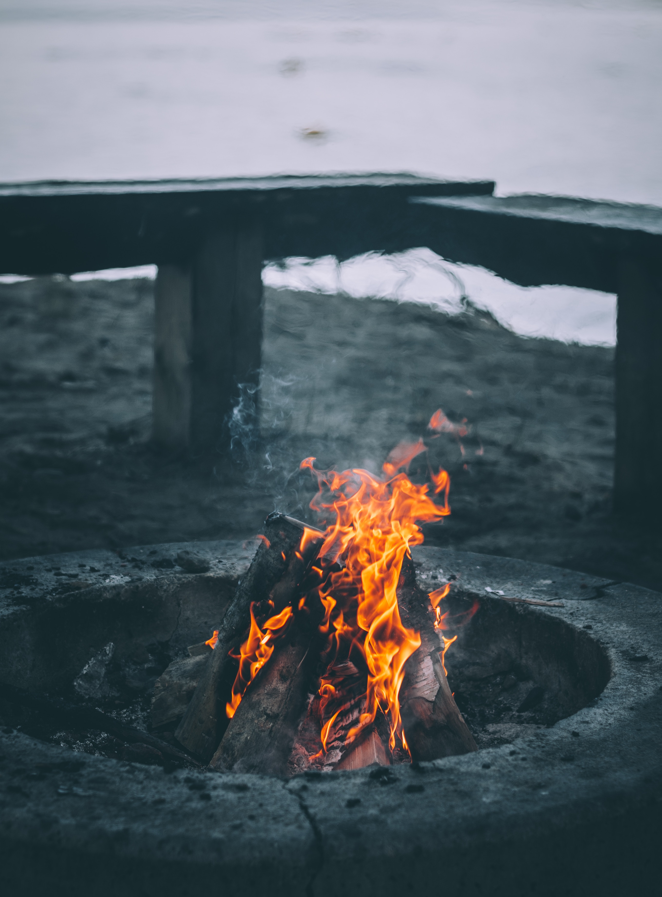 smoke, bonfire, firewood, miscellanea, fire, flame, miscellaneous High Definition image