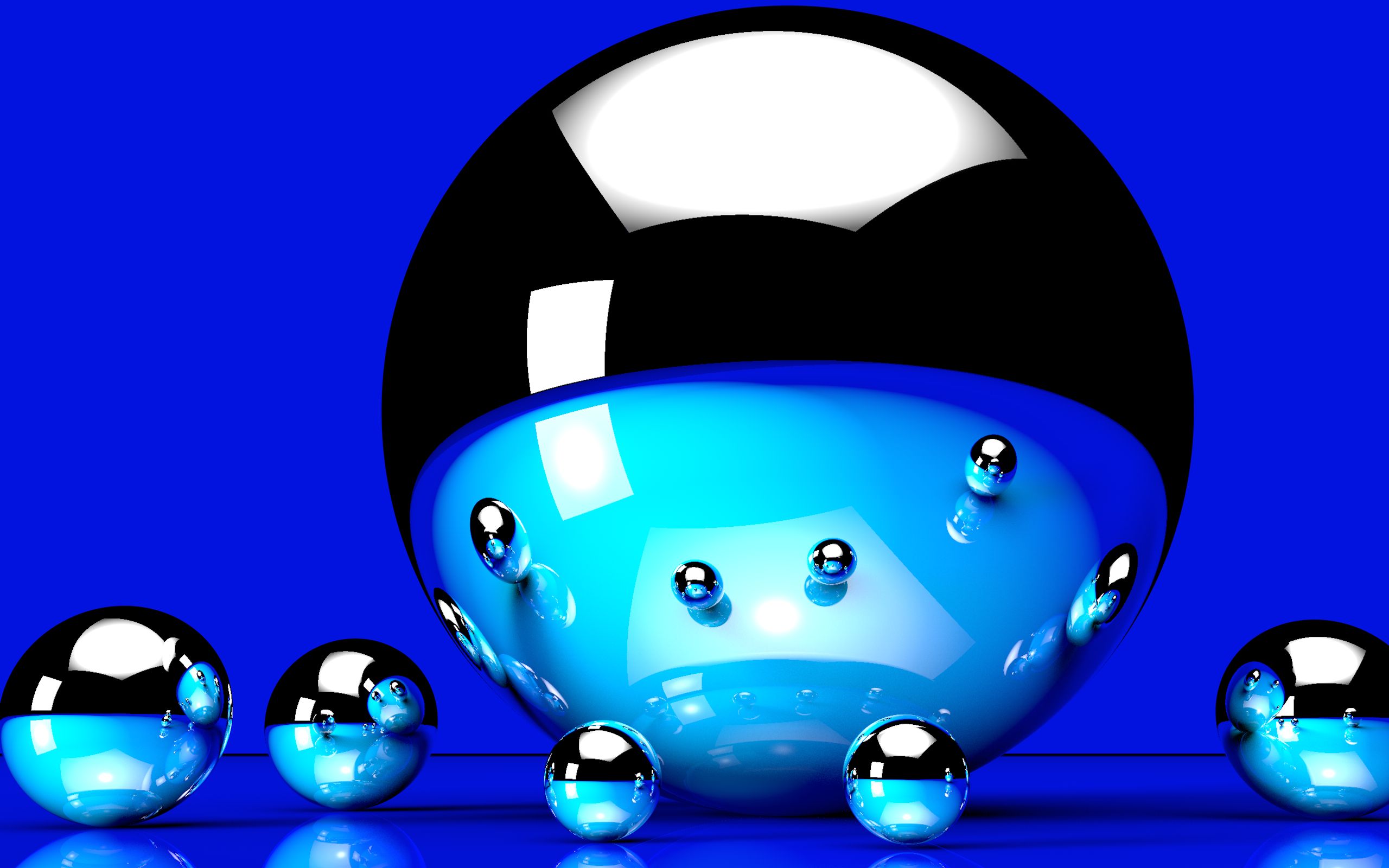 無料モバイル壁紙反射, 3D, 青い, 概要, ボール, Cg, 球体をダウンロードします。