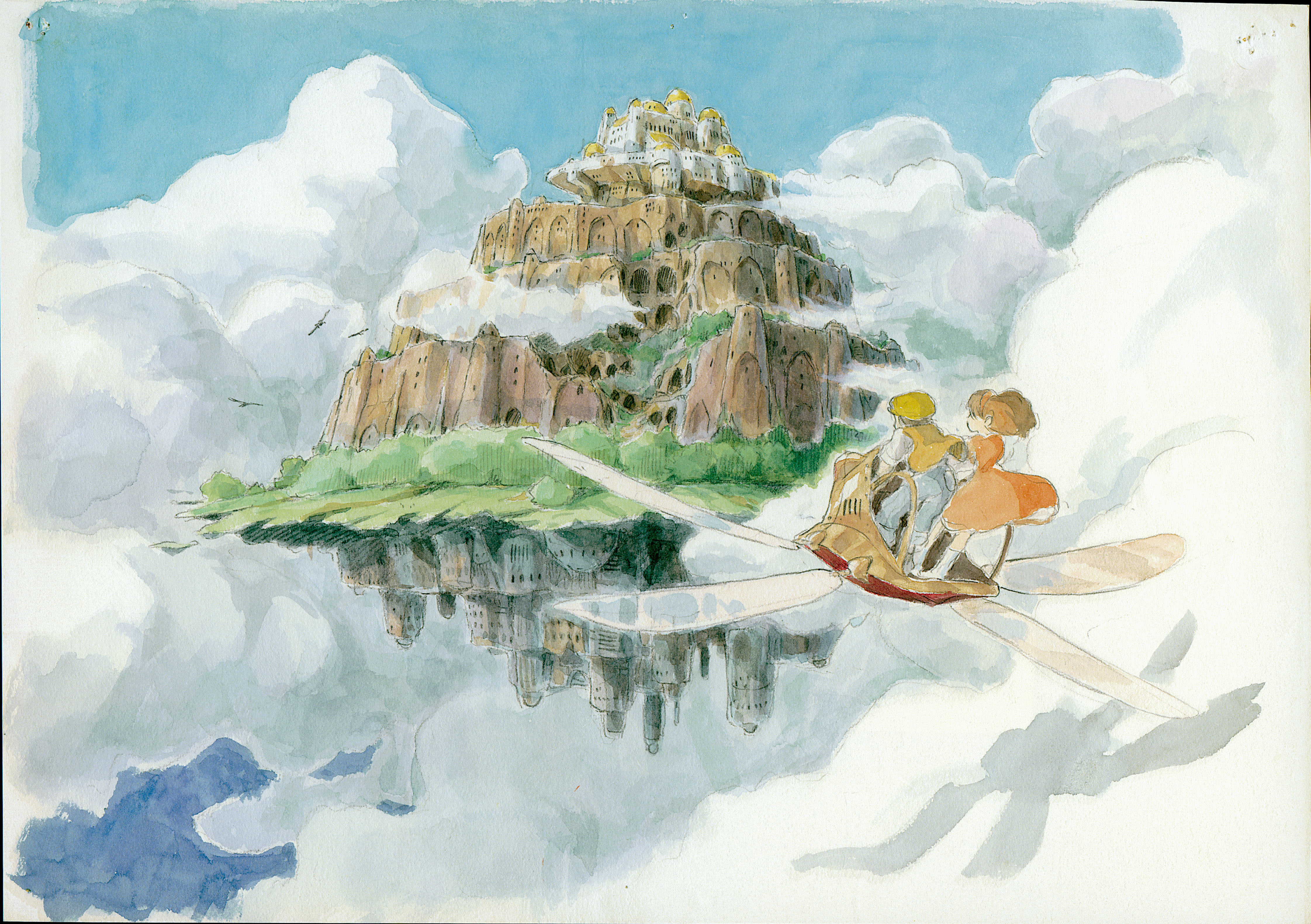 studio ghibli, laputa: castle in the sky, drawing, anime