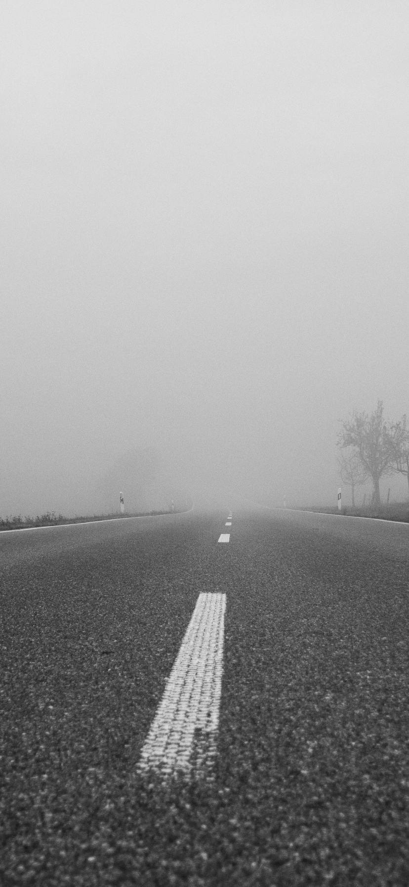 Download mobile wallpaper Road, Fog, Man Made for free.