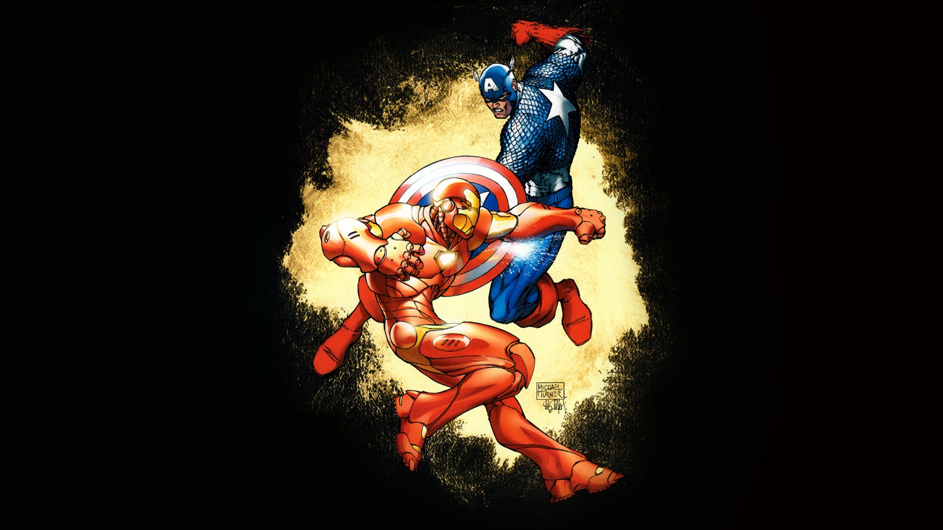 Скачать картинку Мстители, Капитан Америка, Железный Человек, Комиксы в телефон бесплатно.