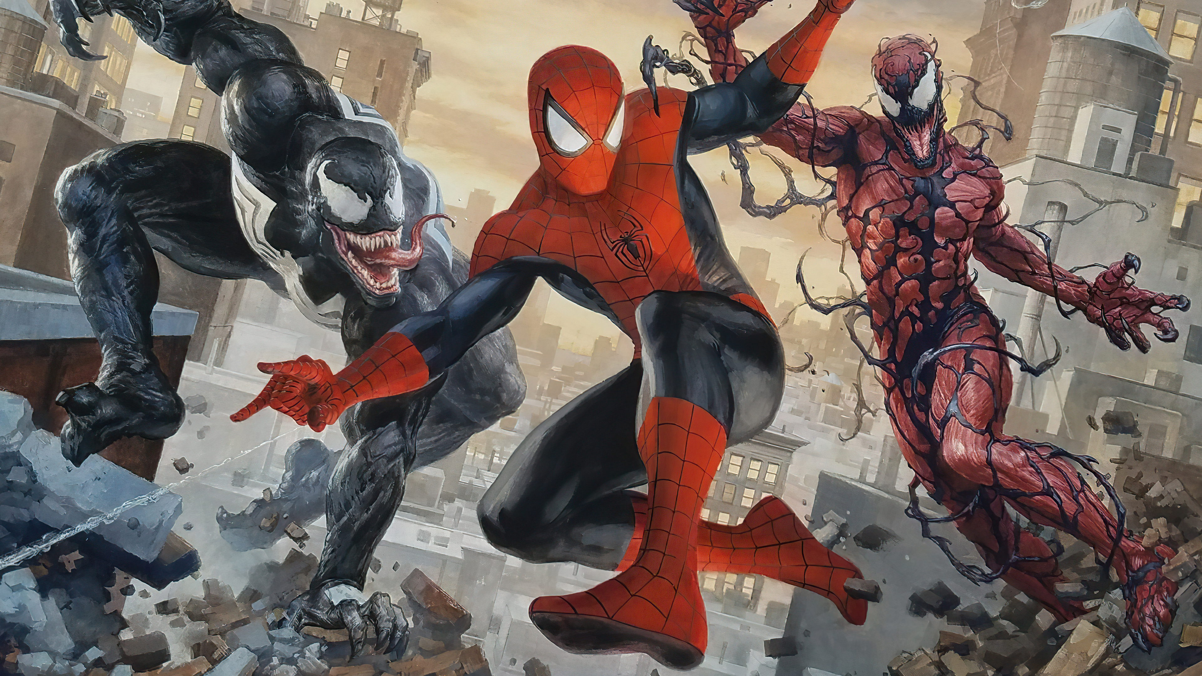 Скачати мобільні шпалери Людина Павук, Отрута, Комікси, Пітер Паркер, Бійня (Комікси Marvel) безкоштовно.
