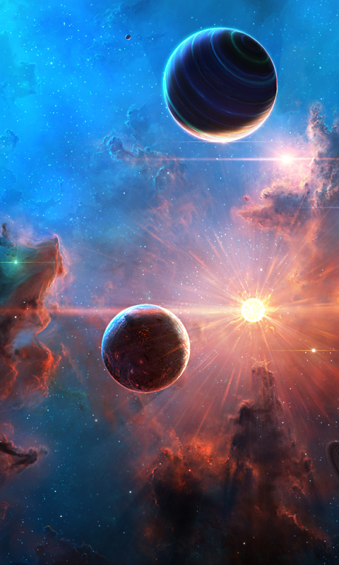 Download mobile wallpaper Stars, Nebula, Space, Planet, Sci Fi for free.