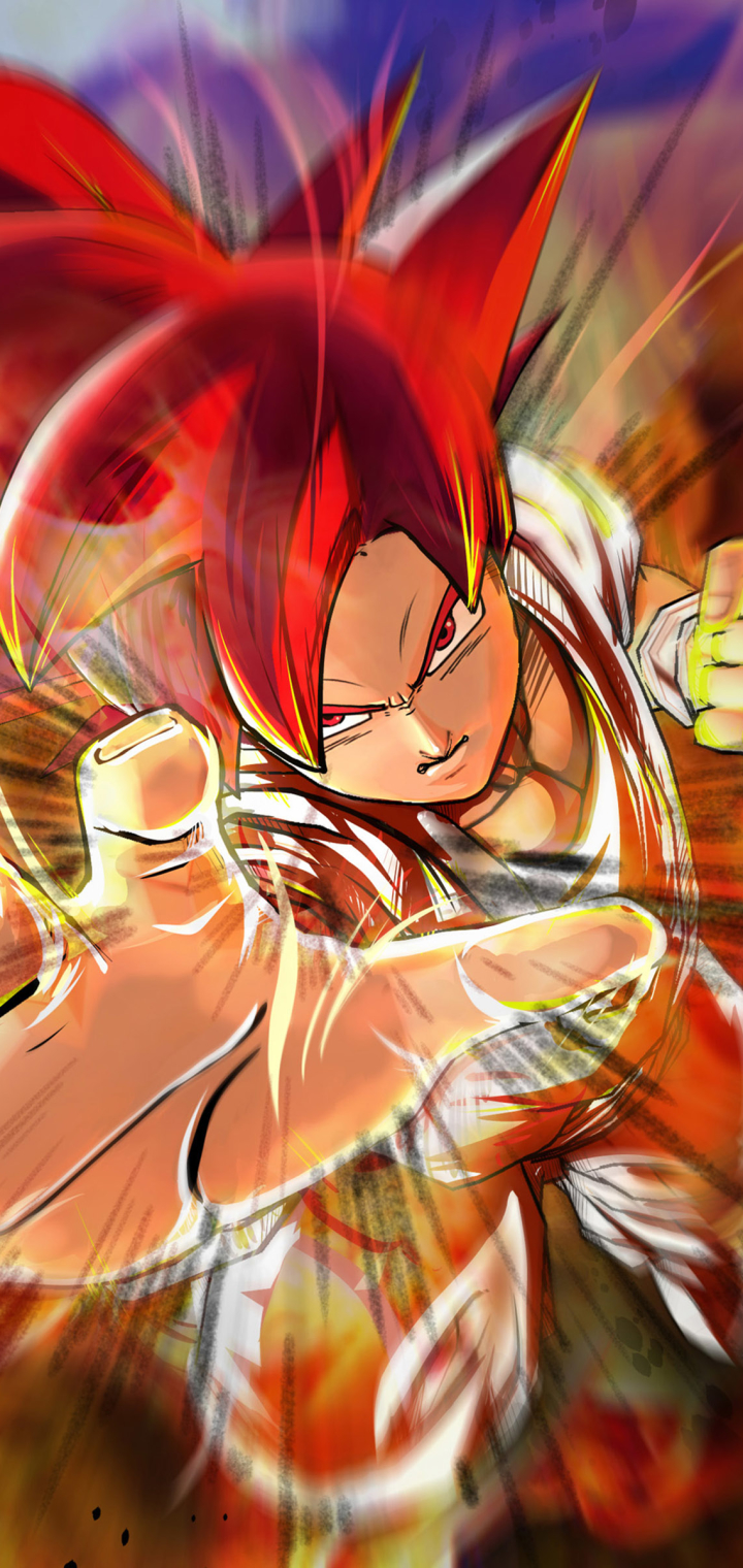 Download mobile wallpaper Anime, Dragon Ball, Red Eyes, Goku, Red Hair, Dragon Ball Super for free.