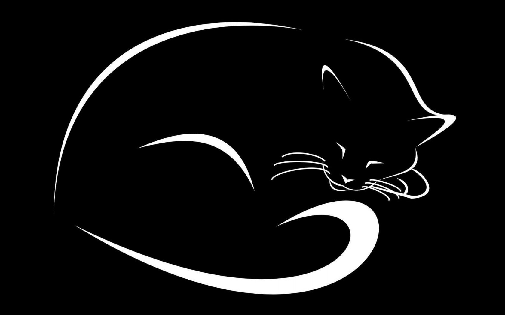 Download mobile wallpaper Cat, Minimalism, Vector for free.