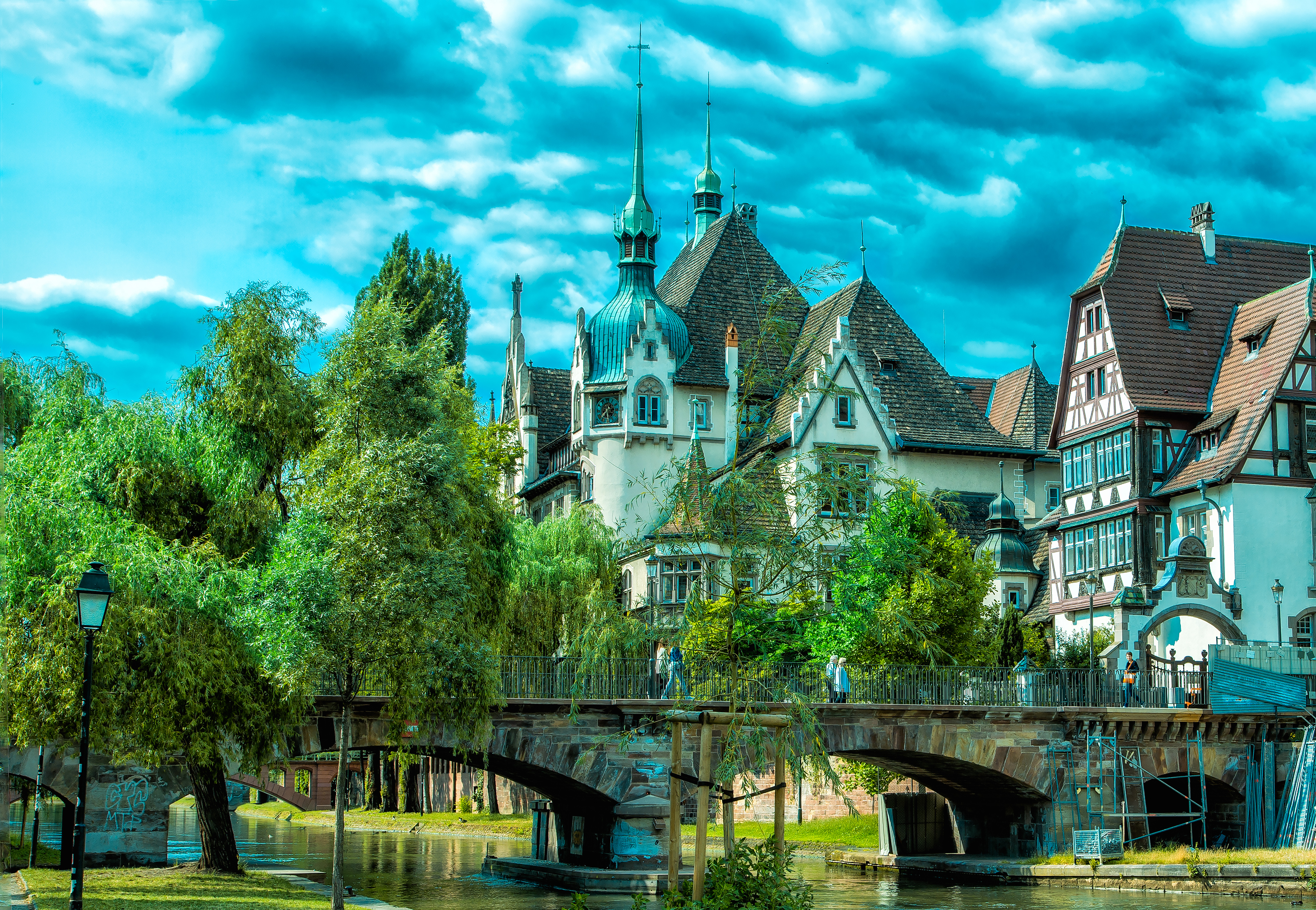 399222 descargar imagen hecho por el hombre, estrasburgo, puente, francia, casa, pueblo, árbol, ciudades: fondos de pantalla y protectores de pantalla gratis