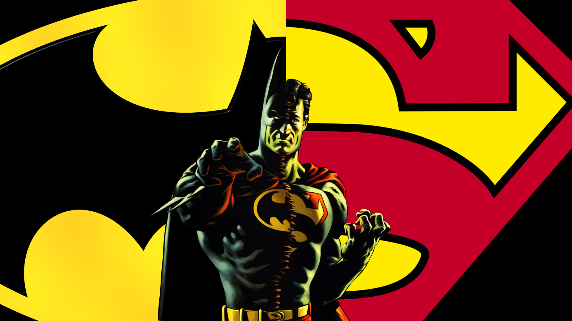 Завантажити шпалери безкоштовно Бетмен, Супермен, Колаж, Комікси картинка на робочий стіл ПК