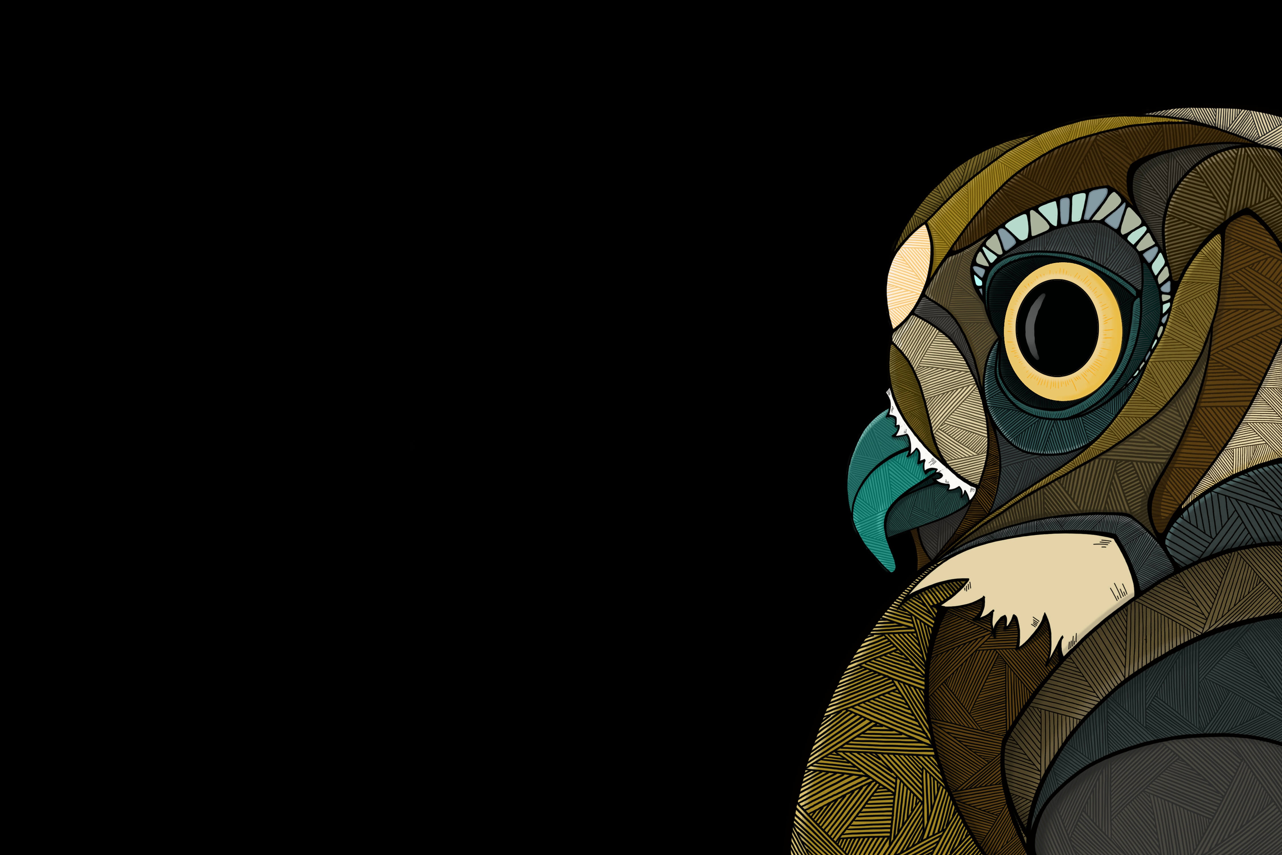 Download mobile wallpaper Owl, Bird, Beak, Animal, Artistic for free.