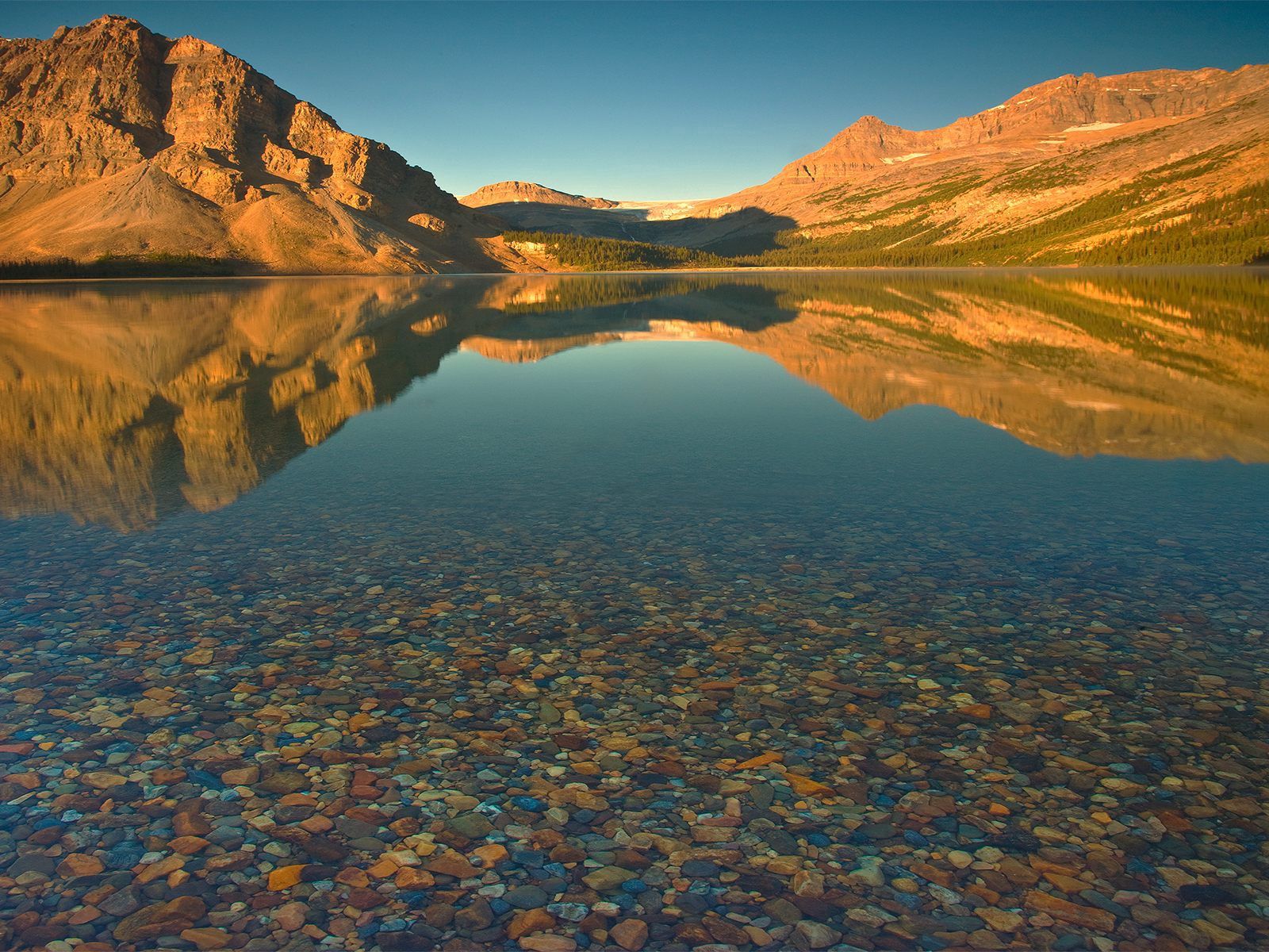 Free HD lake, nature, bottom, water, stones, mountains, transparent