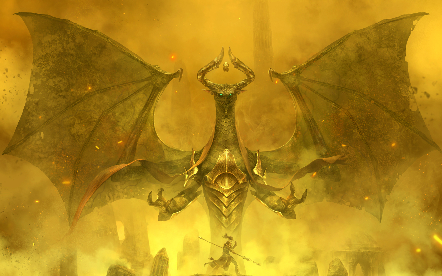 Download mobile wallpaper Dragon, Game, Warrior, Demon, Magic: The Gathering for free.