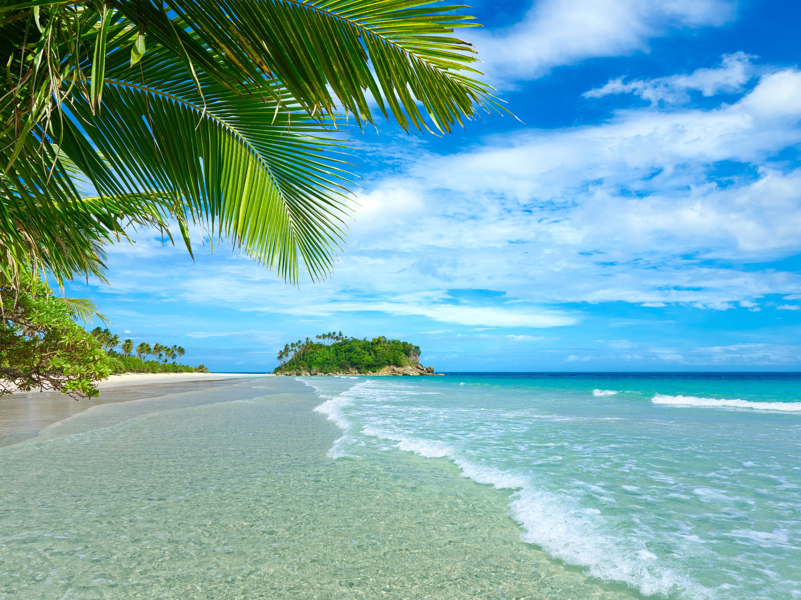 Скачать картинку Пляж, Горизонт, Тропический, Земля/природа в телефон бесплатно.