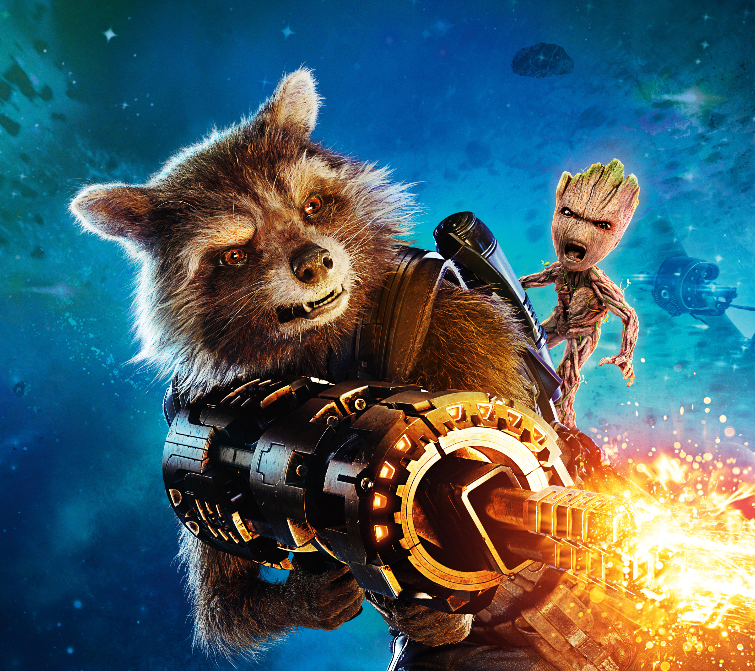 Download mobile wallpaper Movie, Rocket Raccoon, Groot, Guardians Of The Galaxy Vol 2, Baby Groot for free.
