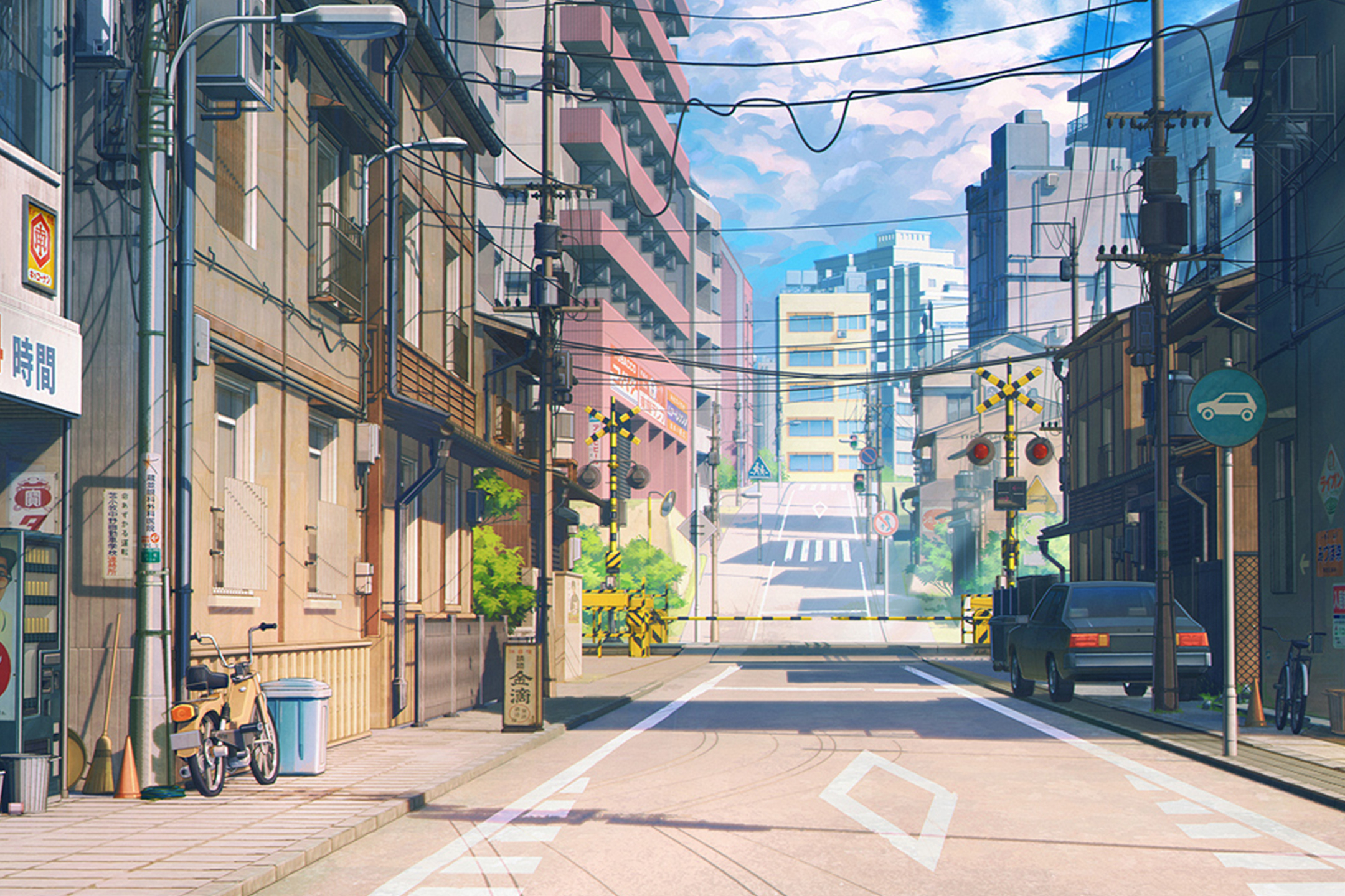 Download mobile wallpaper Anime, City, Road for free.