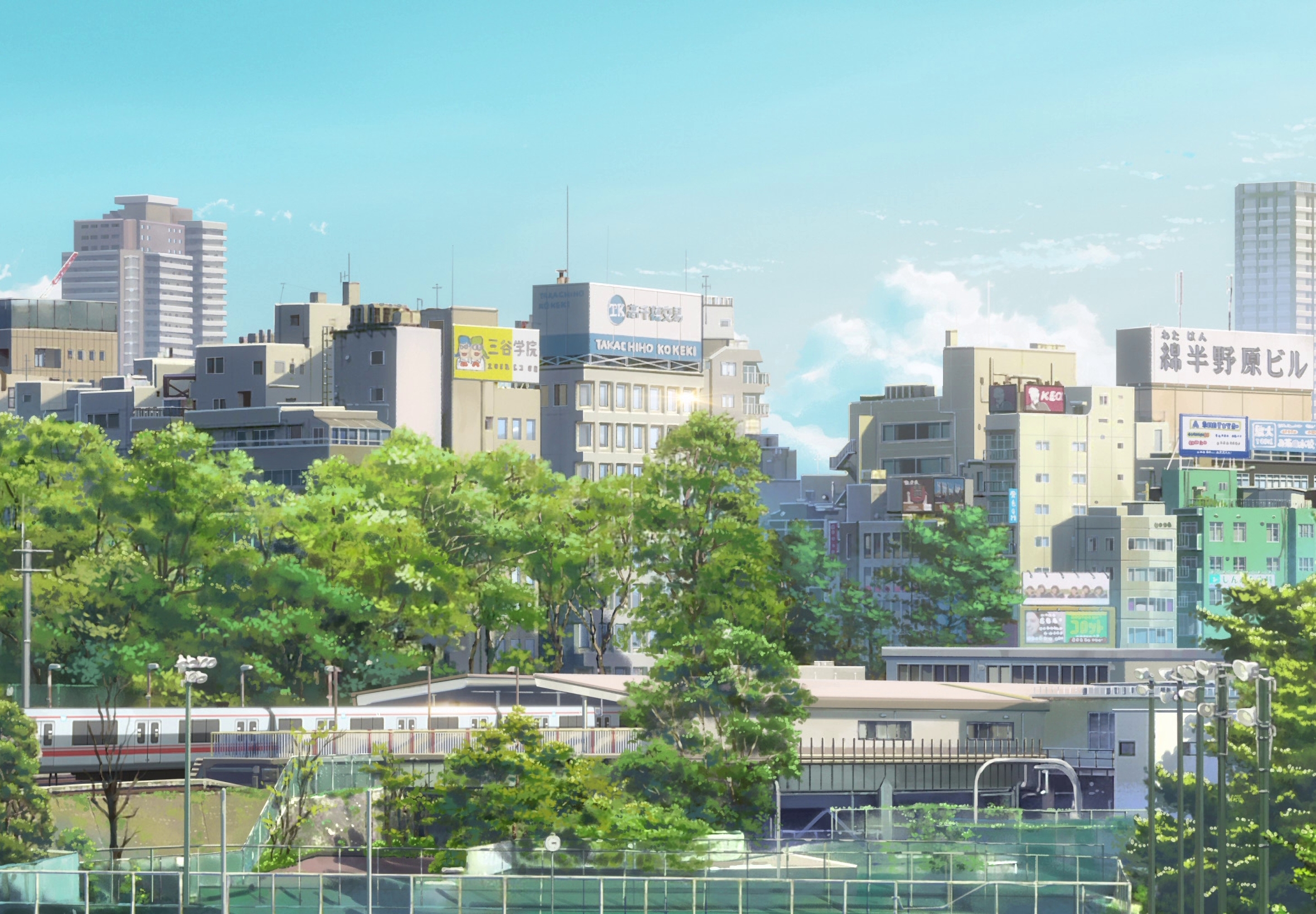 Скачать обои бесплатно Аниме, Город, Токио, Железнодорожная Станция, Твоё Имя, Кими Но На Ва картинка на рабочий стол ПК