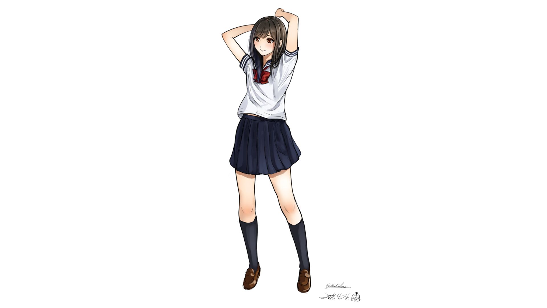 Handy-Wallpaper Mädchen, Schuluniform, Animes kostenlos herunterladen.