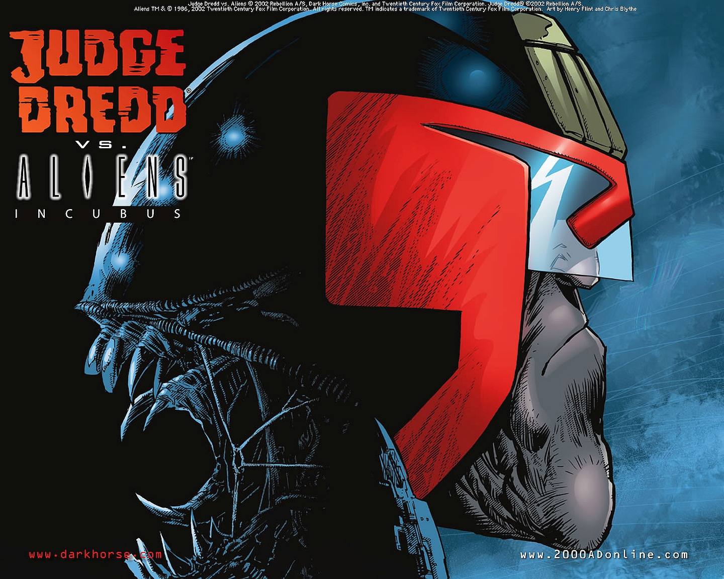 Free download wallpaper Alien, Comics, Judge Dredd on your PC desktop