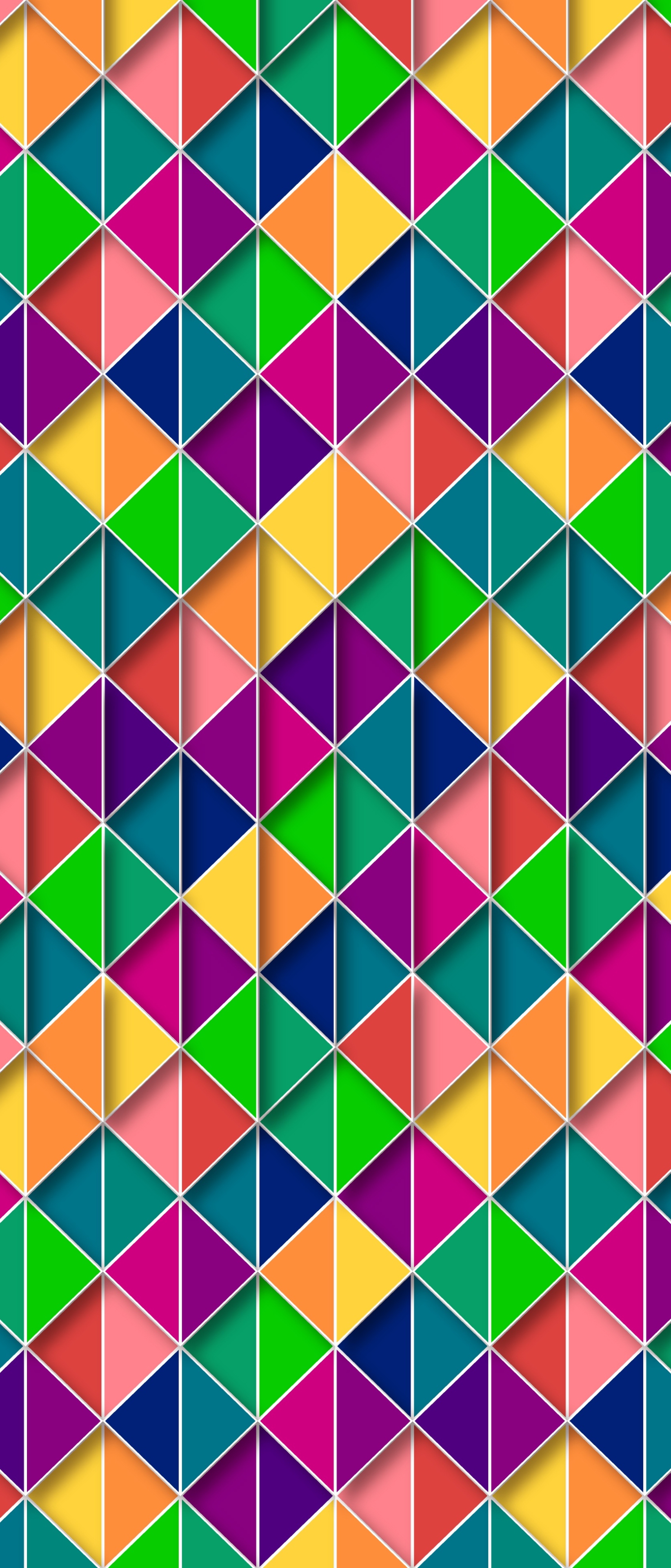 Handy-Wallpaper Abstrakt, Muster, Farben, Bunt, Dreieck, Geometrische Formen kostenlos herunterladen.