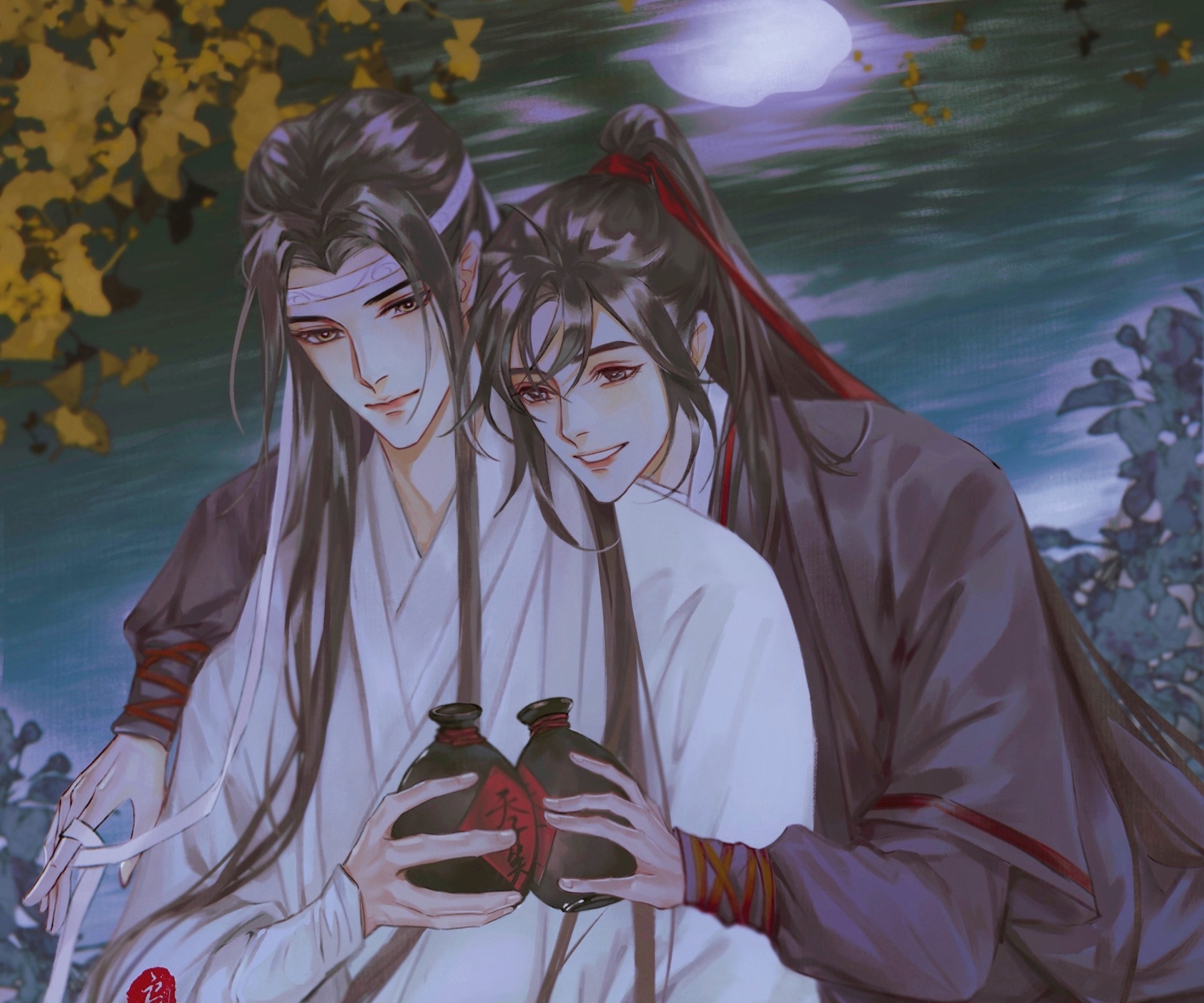 Handy-Wallpaper Animes, Lan Wangji, Wei Wuxian, Mo Dao Zu Shi kostenlos herunterladen.