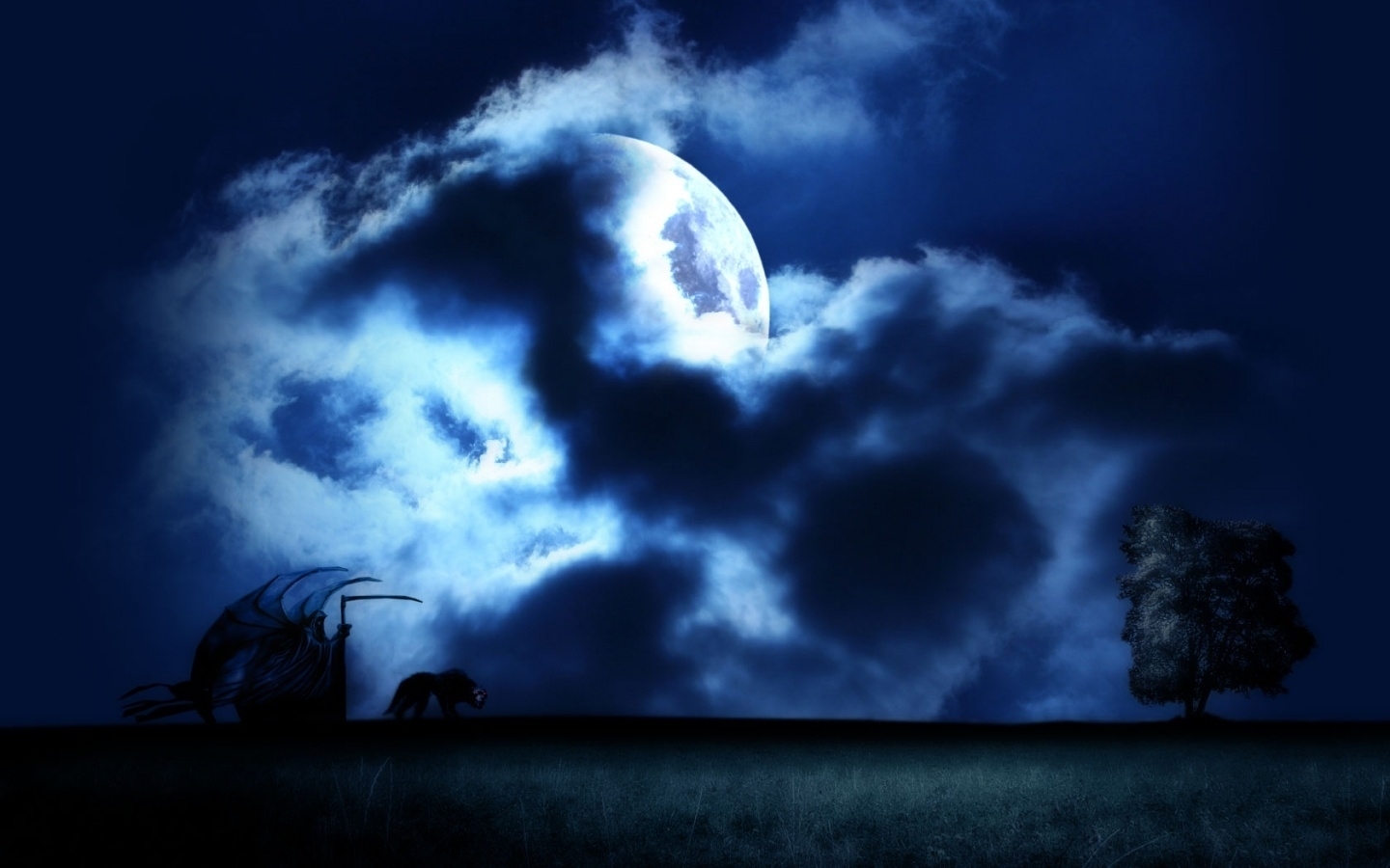 Descarga gratis la imagen Noche, Luna, Fantasía en el escritorio de tu PC