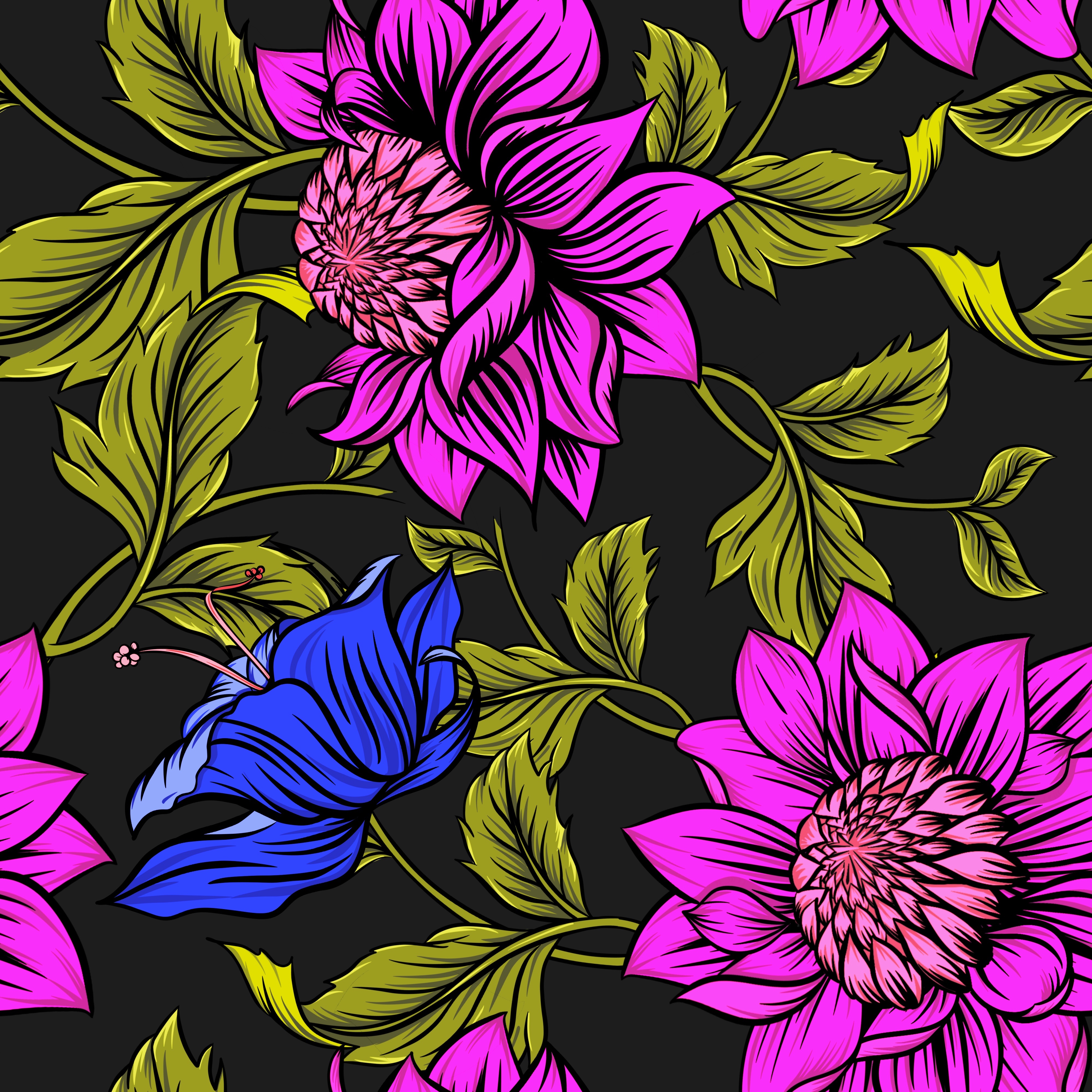 Free download wallpaper Motley, Bright, Patterns, Petals, Multicolored, Flowers, Leaves, Texture, Textures on your PC desktop