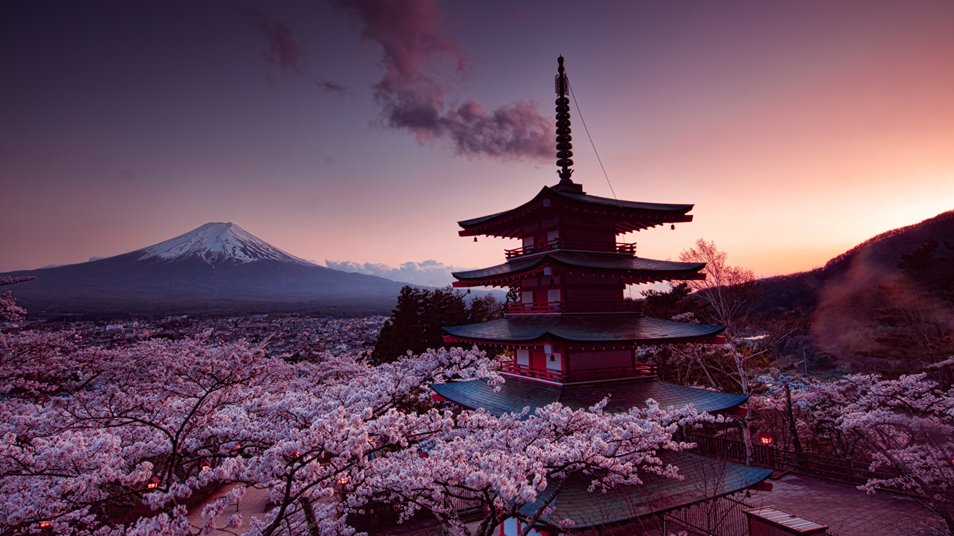 438344 скачать картинку весна, япония, гора фудзи, вулканы, земля/природа, вишня в цвету - обои и заставки бесплатно