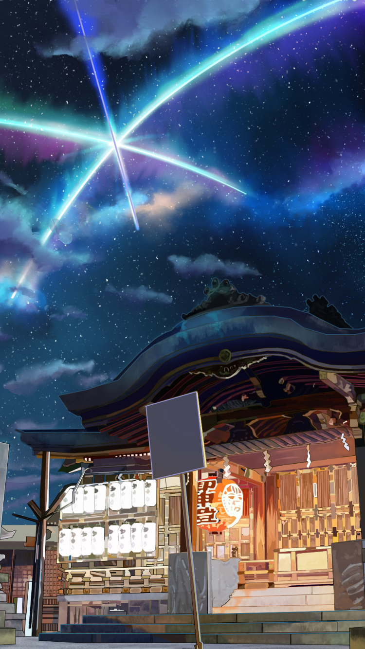 Descarga gratuita de fondo de pantalla para móvil de Cielo Estrellado, Animado, Temple.