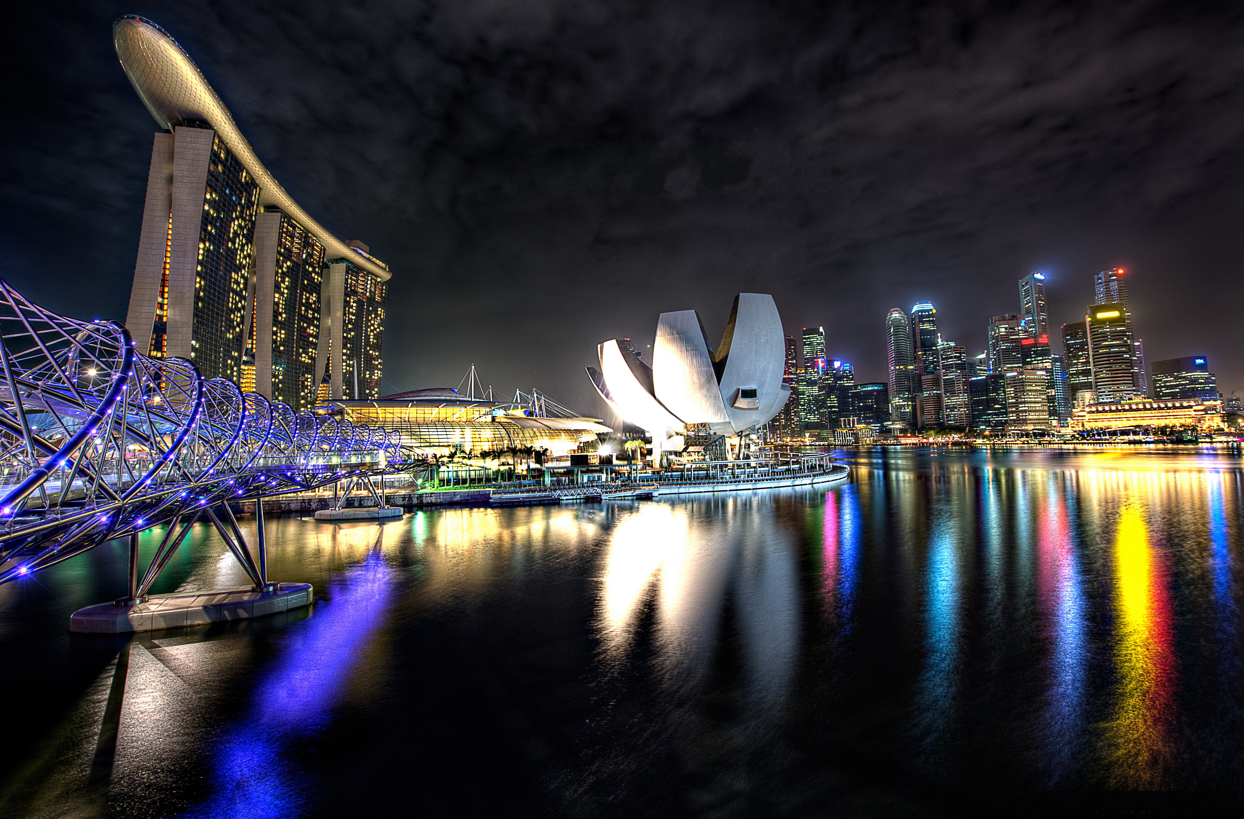 Handy-Wallpaper Helix Brücke, Singapur, Städte, Menschengemacht kostenlos herunterladen.