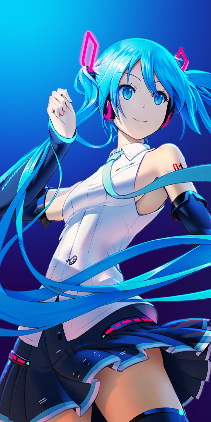 Download mobile wallpaper Anime, Vocaloid, Blue Eyes, Blue Hair, Hatsune Miku, Long Hair for free.