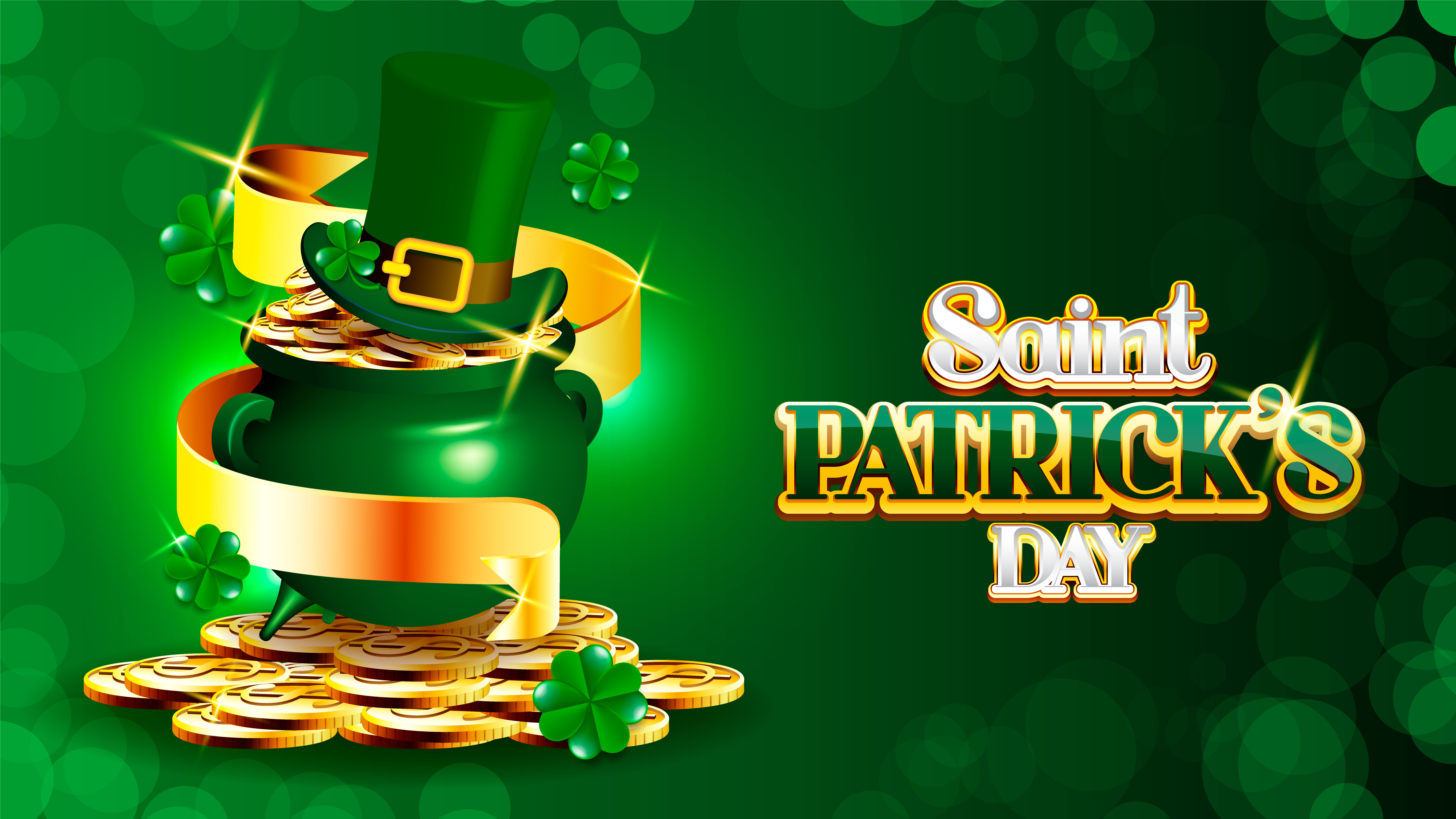 Free download wallpaper Holiday, Clover, Coin, St Patrick's Day on your PC desktop