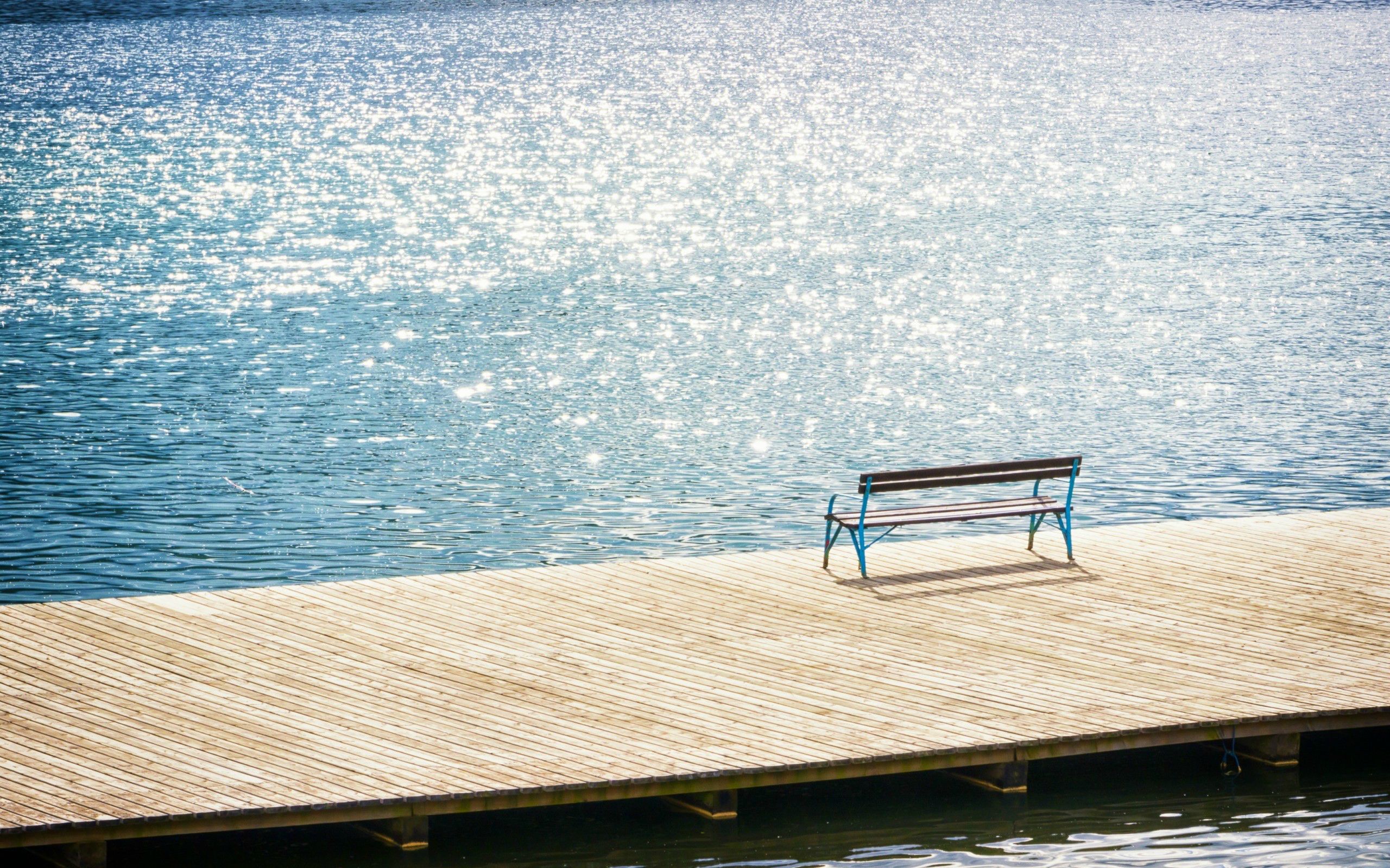 Free download wallpaper Pier, Bench, Man Made on your PC desktop