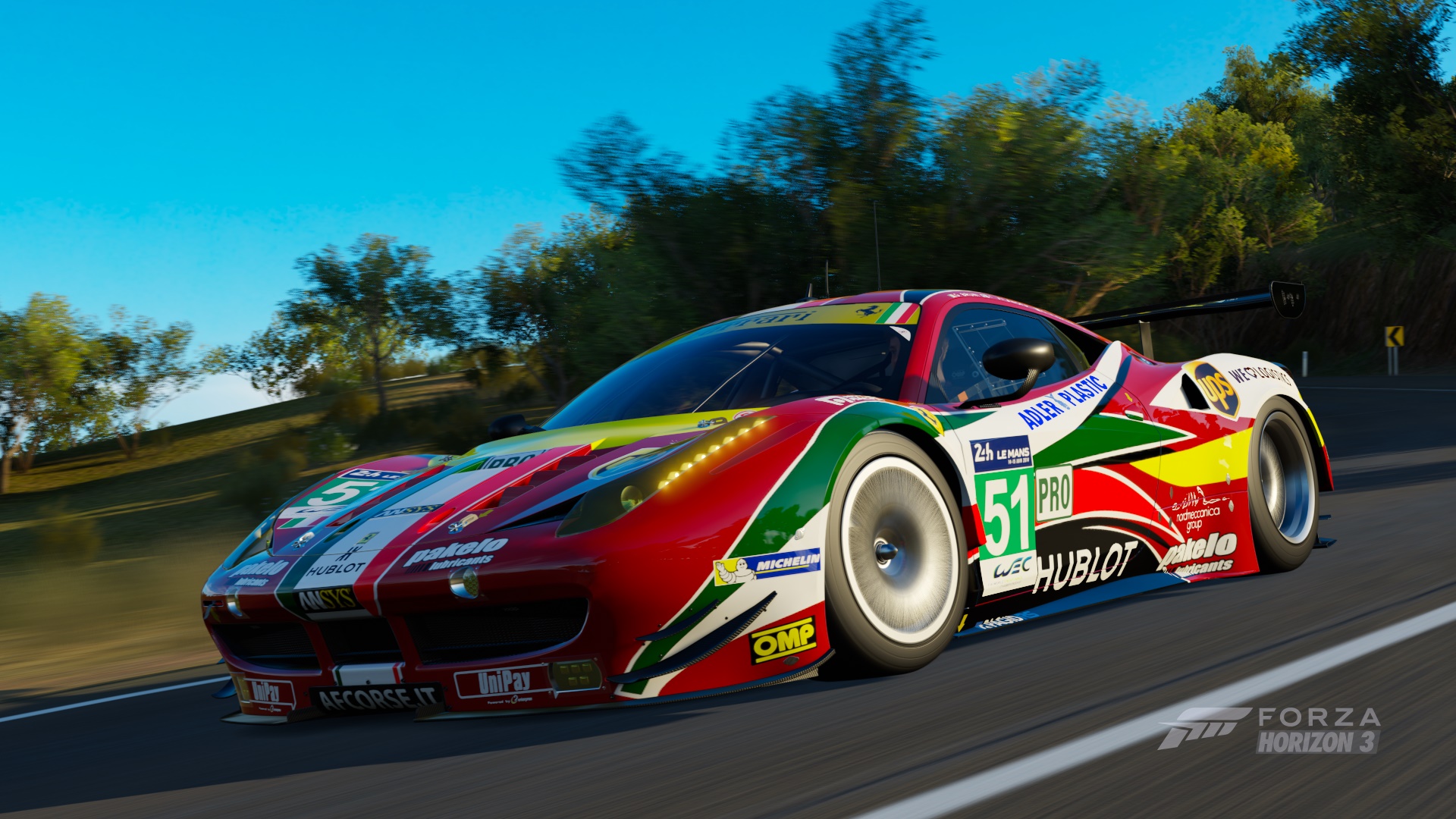 Скачати мобільні шпалери Феррарі, Відеогра, Forza Horizon 3, А Ф Корс, Ferrari 51 Af Corse 458 Italia Gte, Forza безкоштовно.