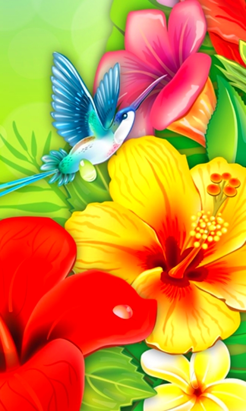 Téléchargez des papiers peints mobile Fleur, Papillon, Coloré, Printemps, Artistique gratuitement.