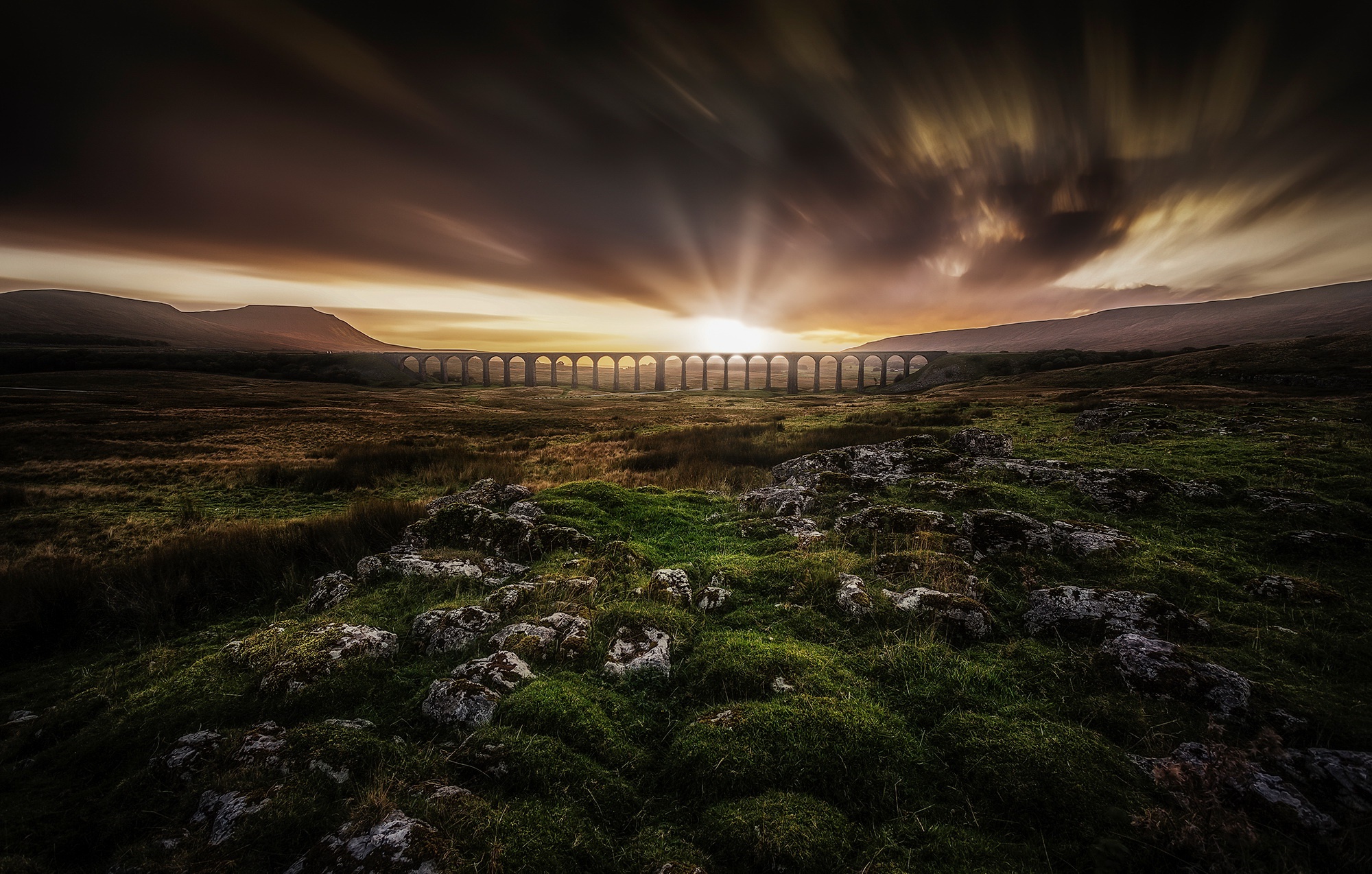 Laden Sie das Landschaft, Natur, Sonnenaufgang, Brücke, Moos, Wolke, Brücken, Menschengemacht-Bild kostenlos auf Ihren PC-Desktop herunter