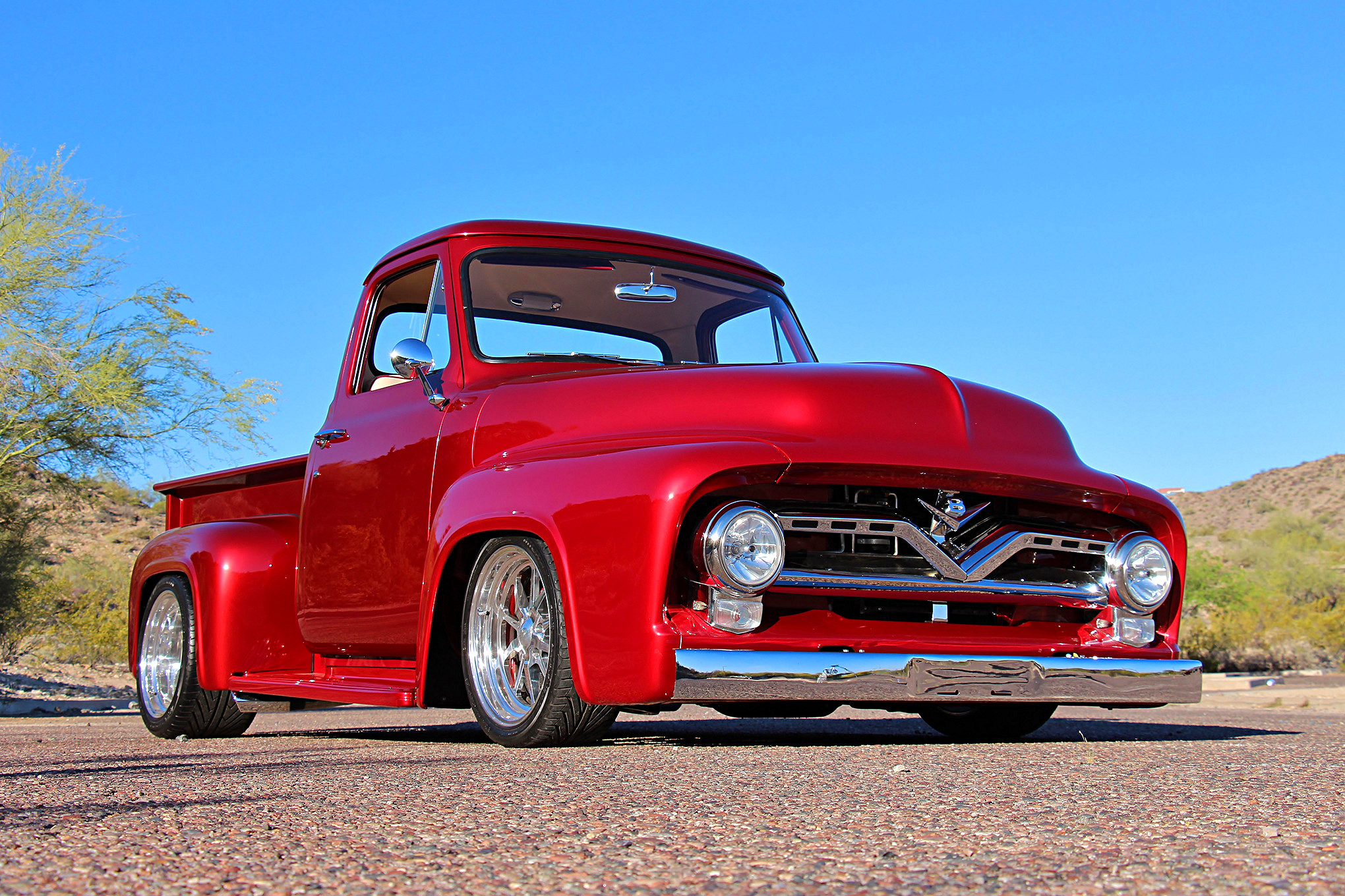 Download mobile wallpaper Vehicles, Hot Rod, 1955 Ford F 100 for free.