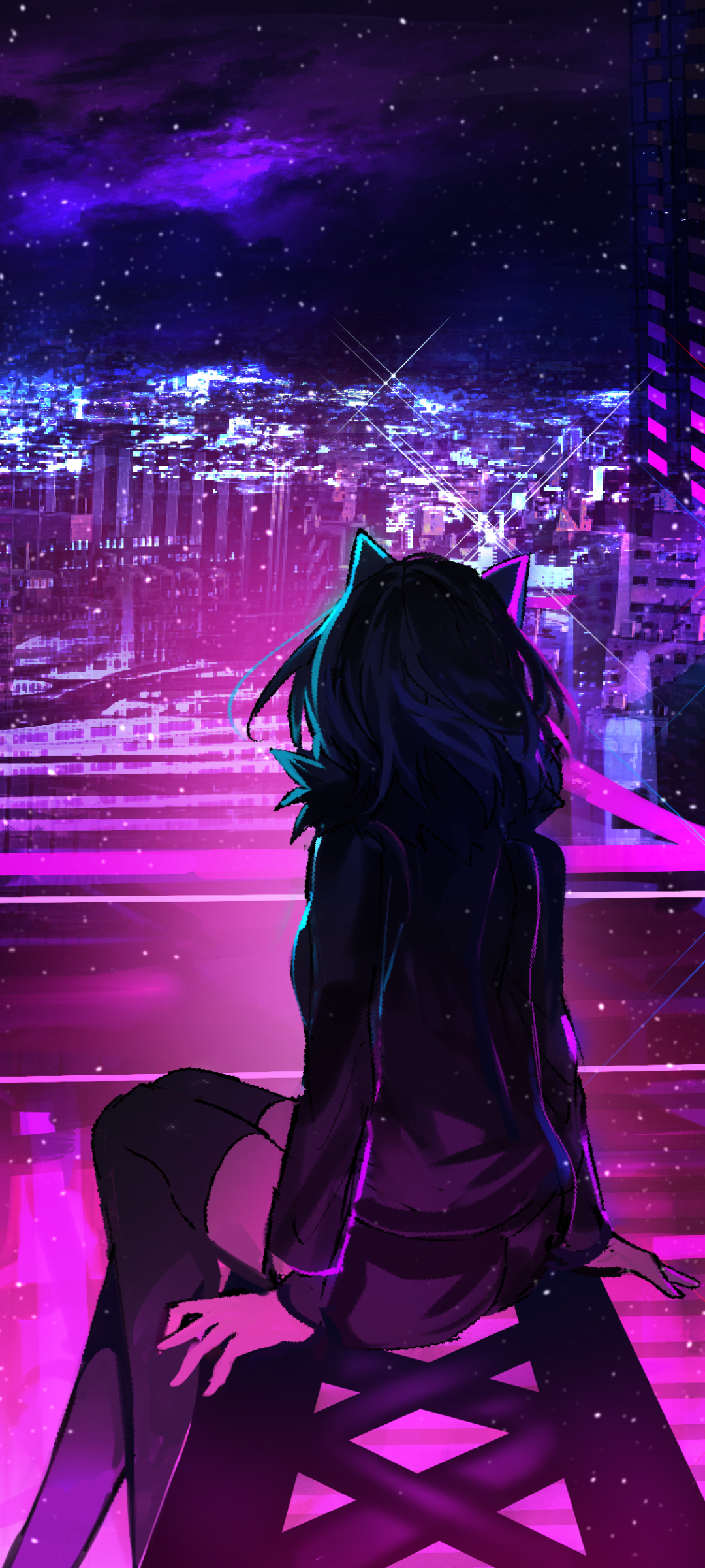 Download mobile wallpaper Anime, City for free.