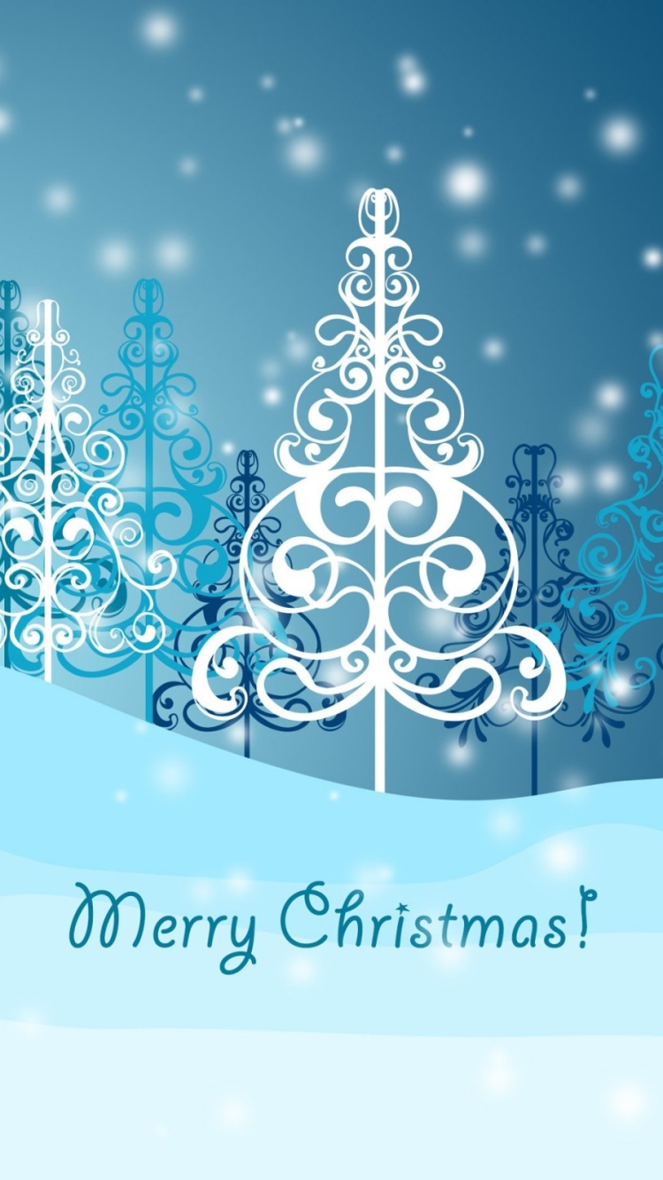 Скачать картинку Дерево, Рождество, Синий, Белый, Праздничные, С Рождеством в телефон бесплатно.