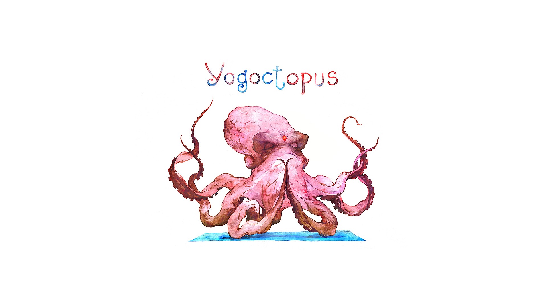 Free download wallpaper Octopus, Google, Yoga, Humor on your PC desktop