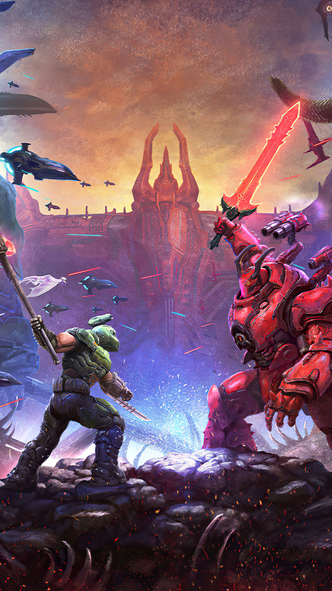 Download mobile wallpaper Doom, Warrior, Battle, Demon, Video Game, Doom Eternal for free.
