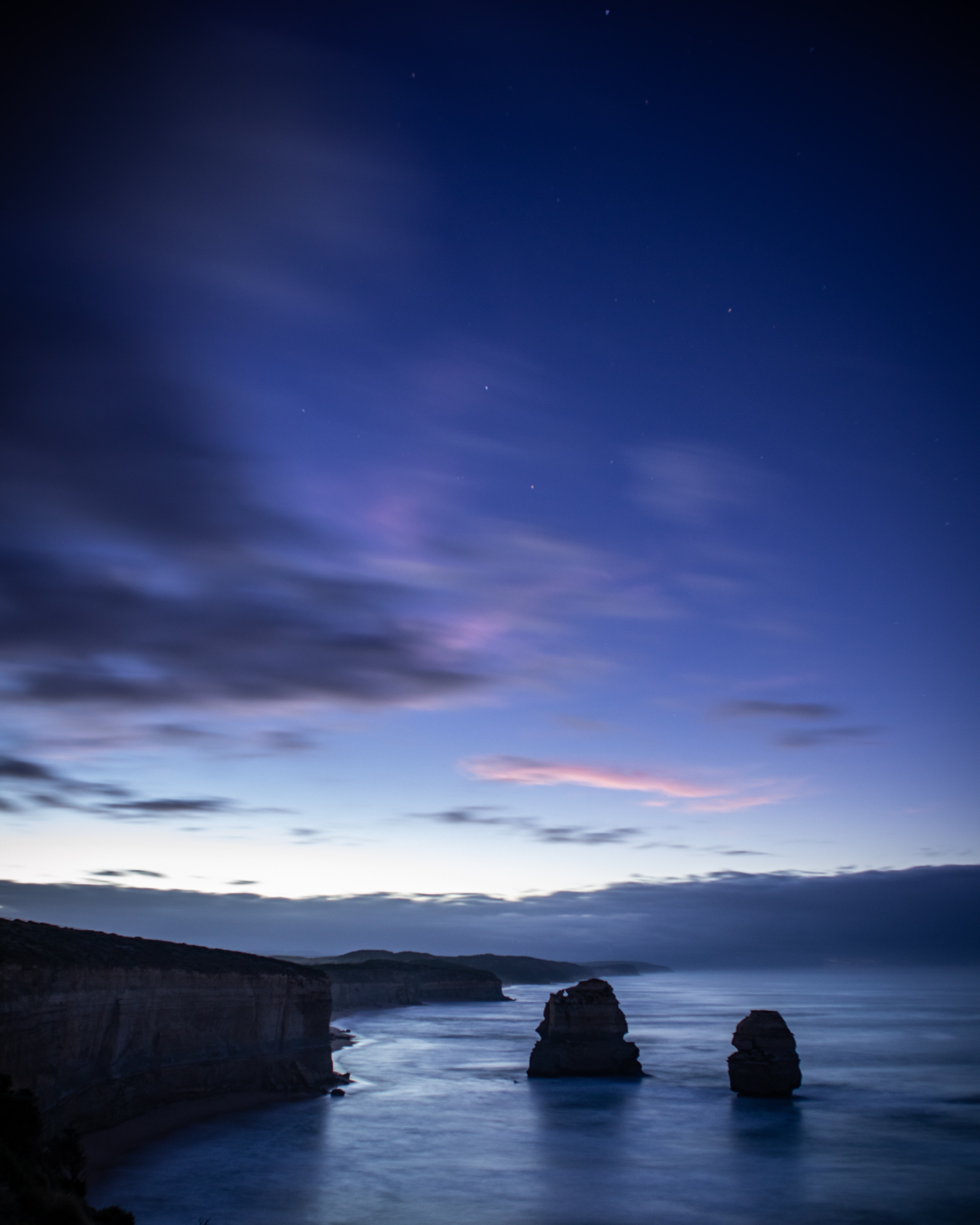 twilight, nature, sea, landscape, rocks, dusk, cliff