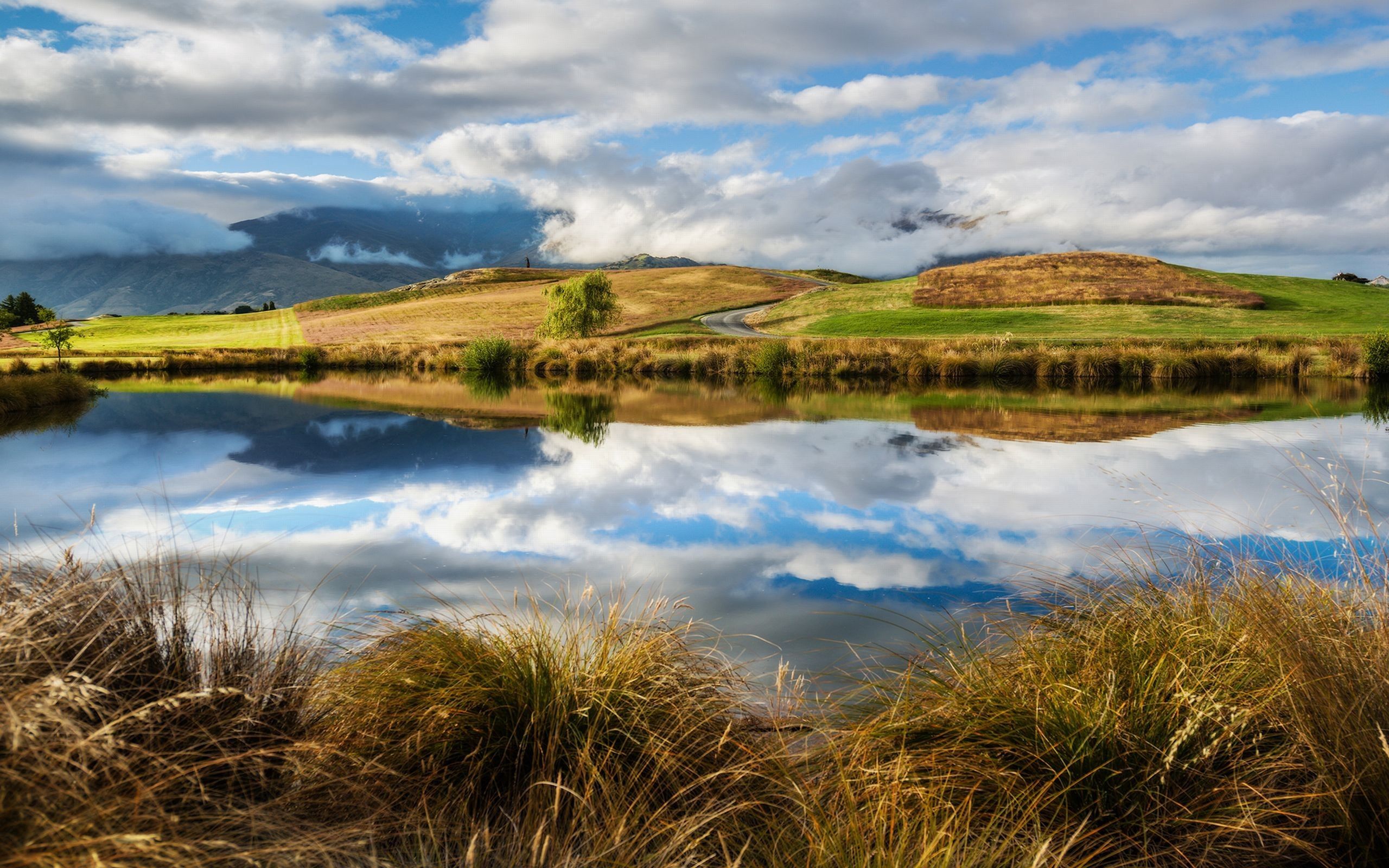 Laden Sie das Flüsse, Natur, Grass, Sky, Ufer, Bank, Sommer-Bild kostenlos auf Ihren PC-Desktop herunter