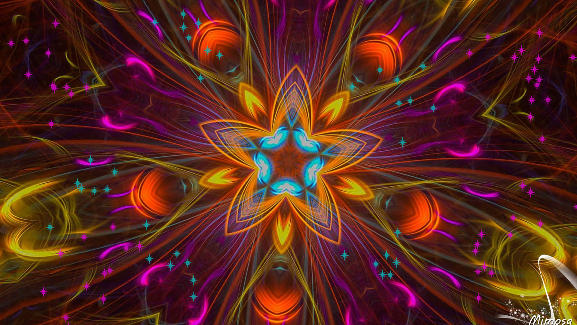 Download mobile wallpaper Abstract, Pattern, Colors, Colorful, Kaleidoscope, Star for free.