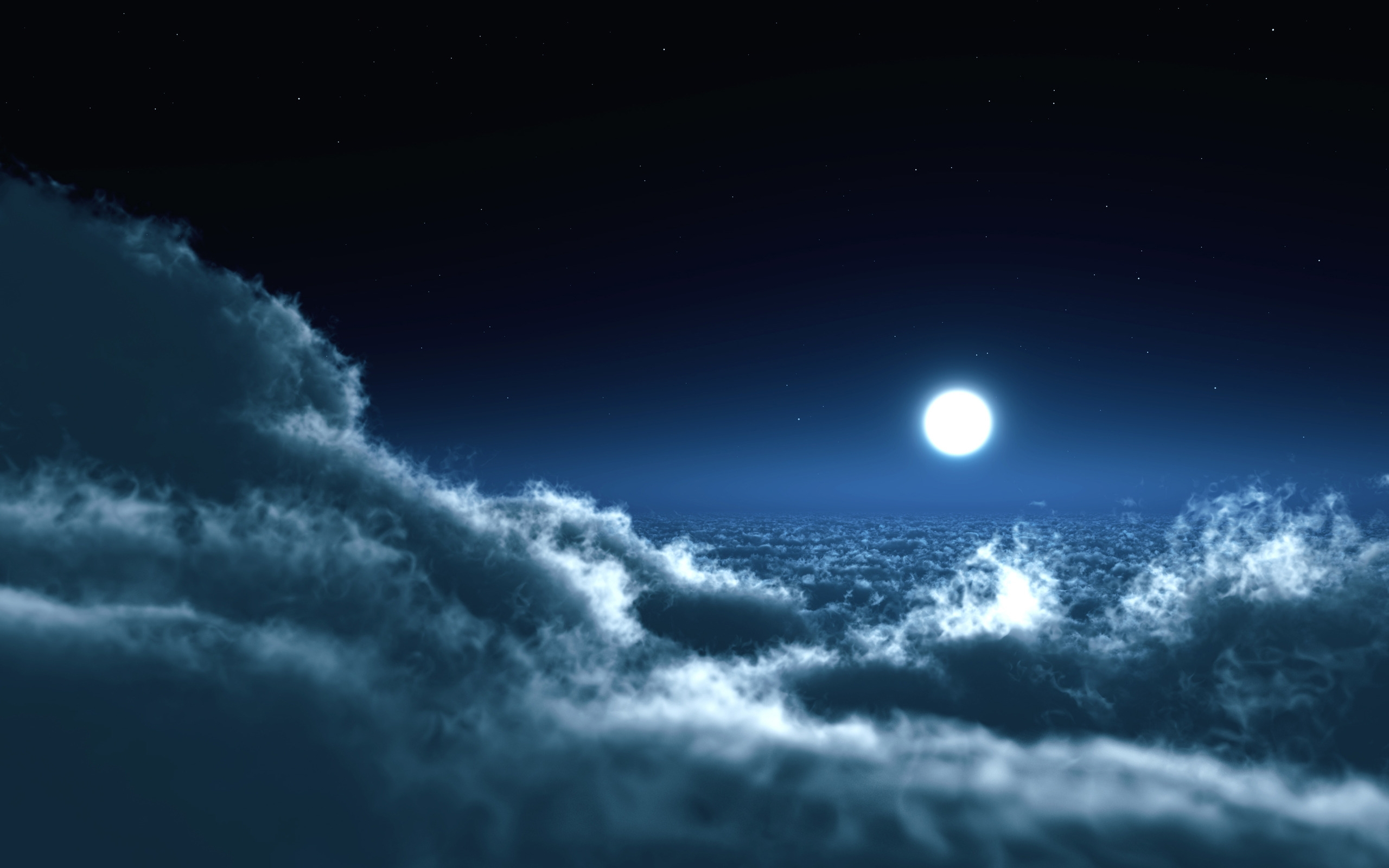 Скачать обои бесплатно Небо, Луна, Синий, Облако, Земля/природа картинка на рабочий стол ПК