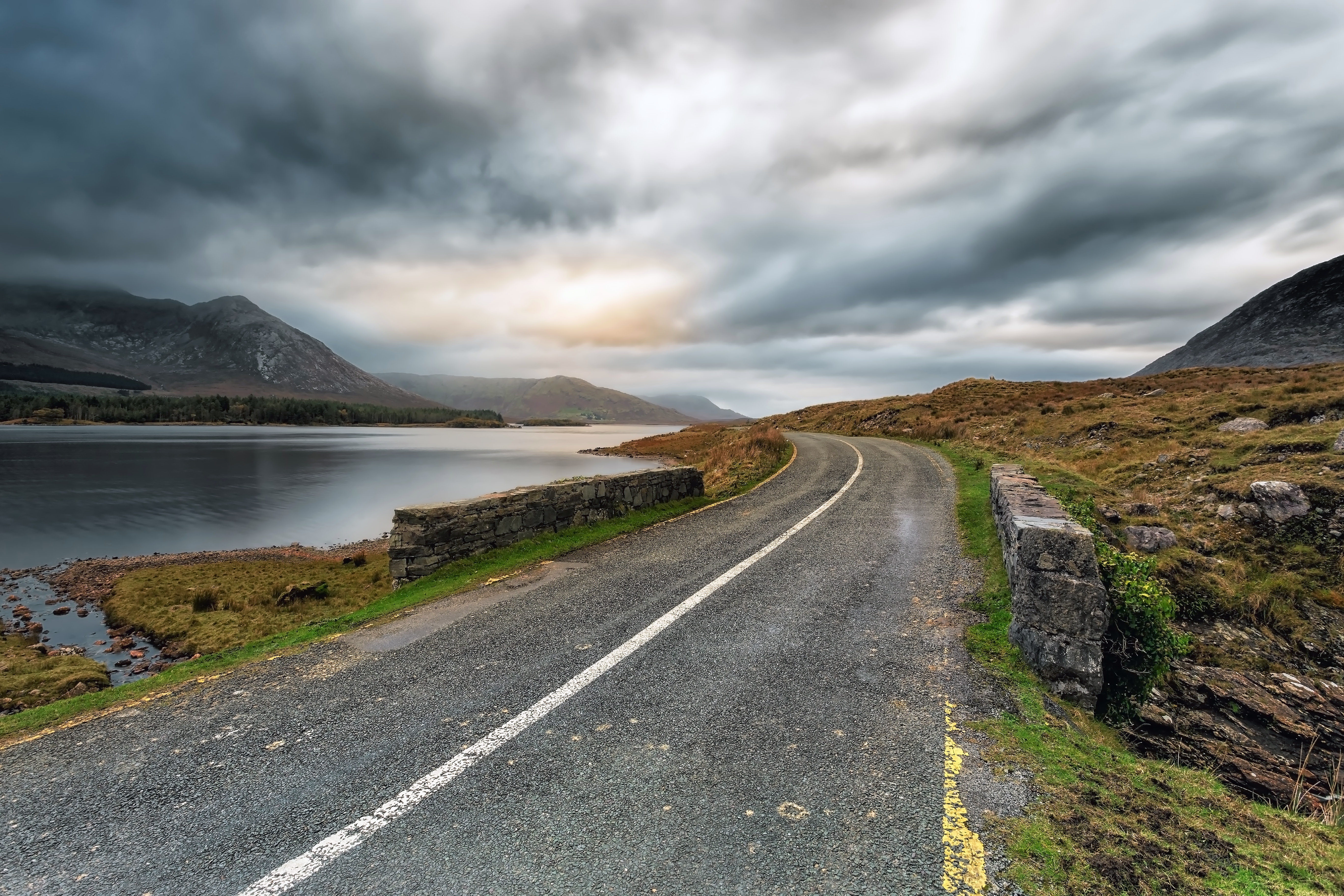 Laden Sie das Landschaft, Natur, See, Straße, Wolke, Menschengemacht-Bild kostenlos auf Ihren PC-Desktop herunter