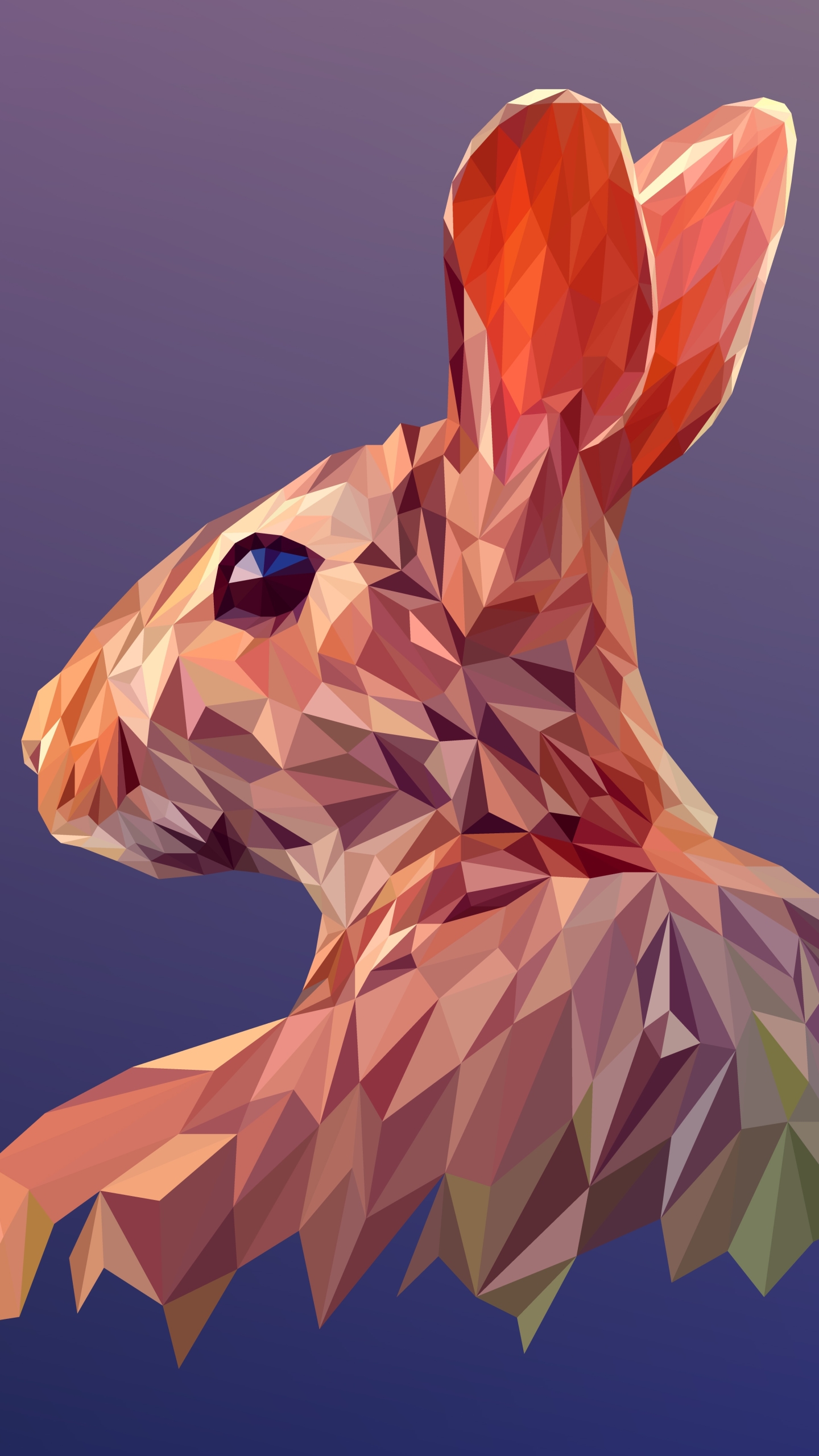 Download mobile wallpaper Abstract, Rabbit, Facets, Polygon, Low Poly for free.