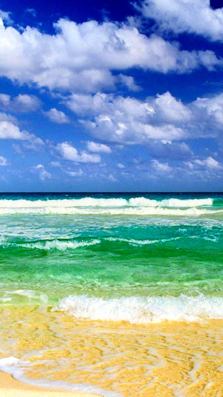 Descarga gratuita de fondo de pantalla para móvil de Mar, Playa, Verano, Horizonte, Nube, Ola, Soleado, Tierra/naturaleza, El Verano.