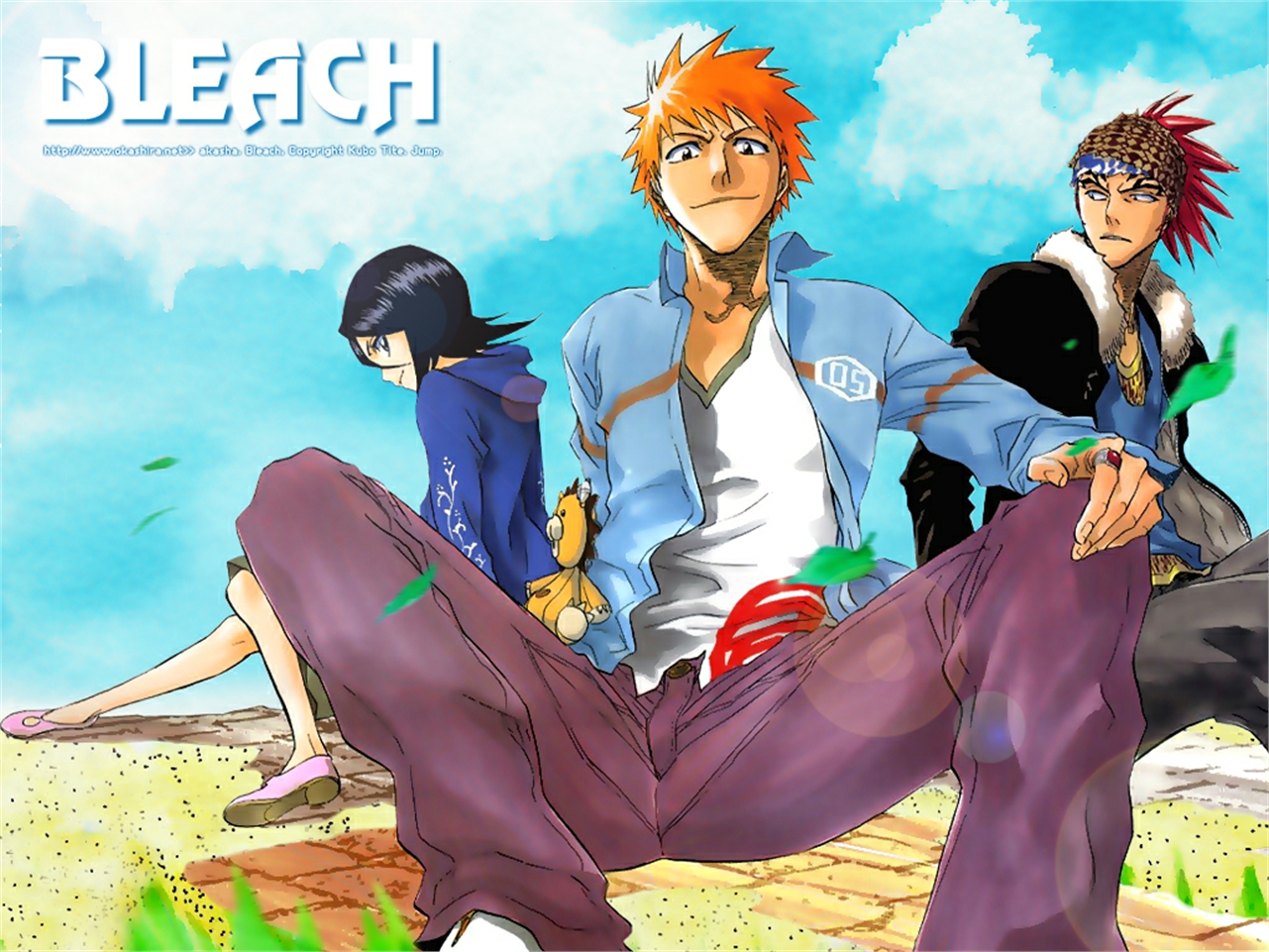 Download mobile wallpaper Anime, Bleach, Rukia Kuchiki, Renji Abarai, Ichigo Kurosaki for free.