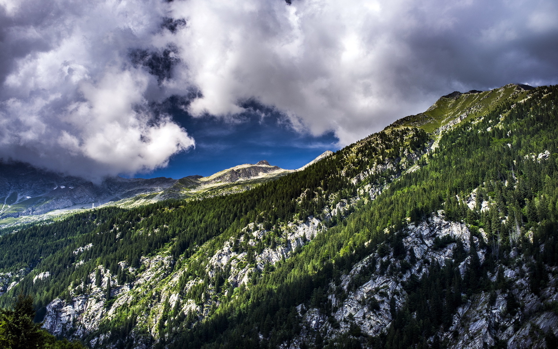 Laden Sie das Landschaft, Wald, Gebirge, Wolke, Szene, Himmel, Berge, Erde/natur-Bild kostenlos auf Ihren PC-Desktop herunter