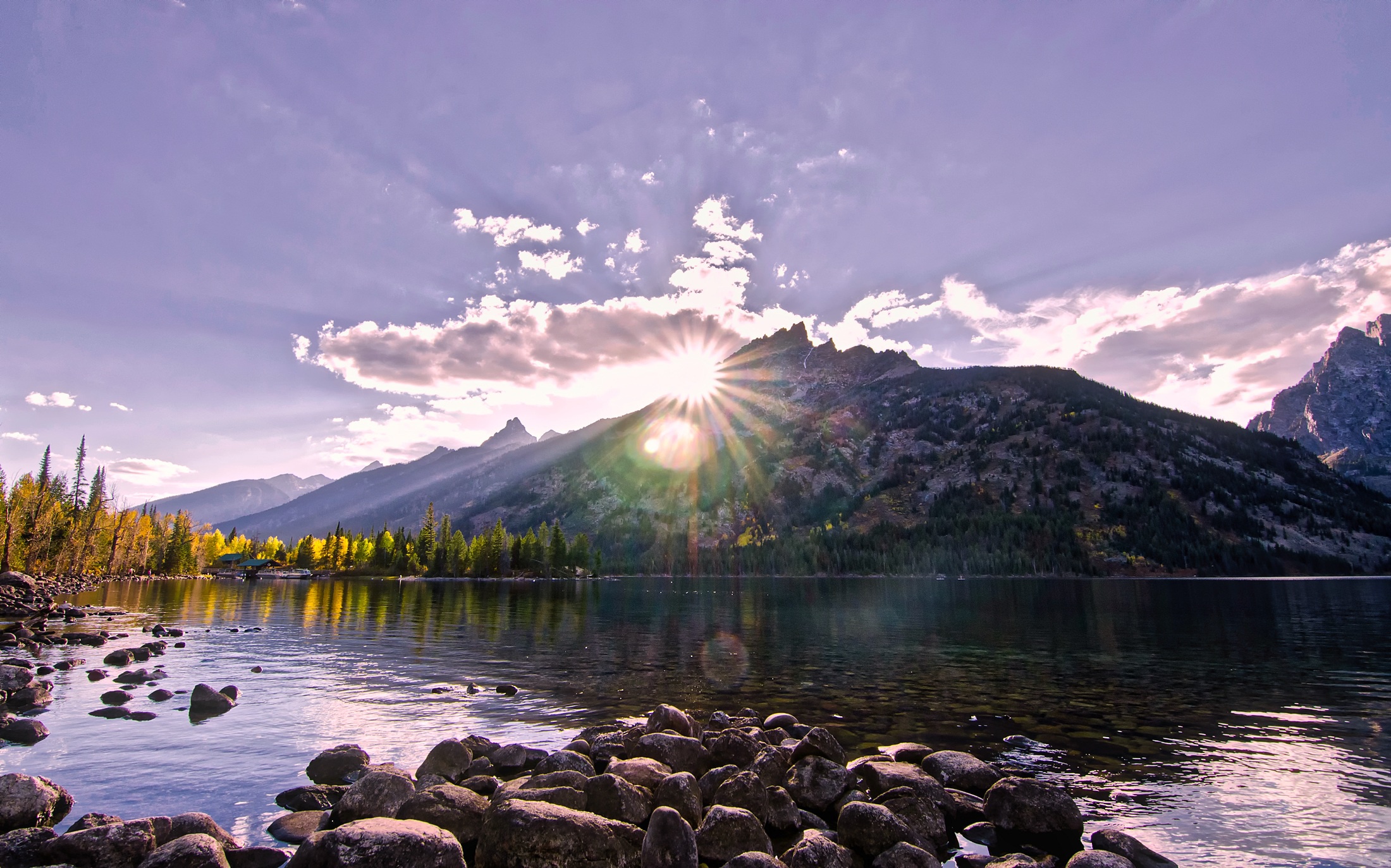 Download mobile wallpaper Nature, Sun, Lakes, Mountain, Lake, Earth, Stone, Sunbeam for free.